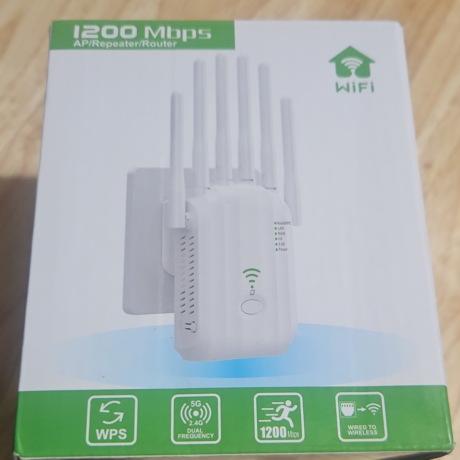 1200 Mbps Dual Band AP/Repeater/Router 2.4G/5G Wireless Extender WPS White
