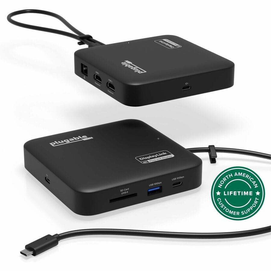 Plugable 7-in-1 USB C Docking Station Dual Monitor - Dual HDMI Dock is
