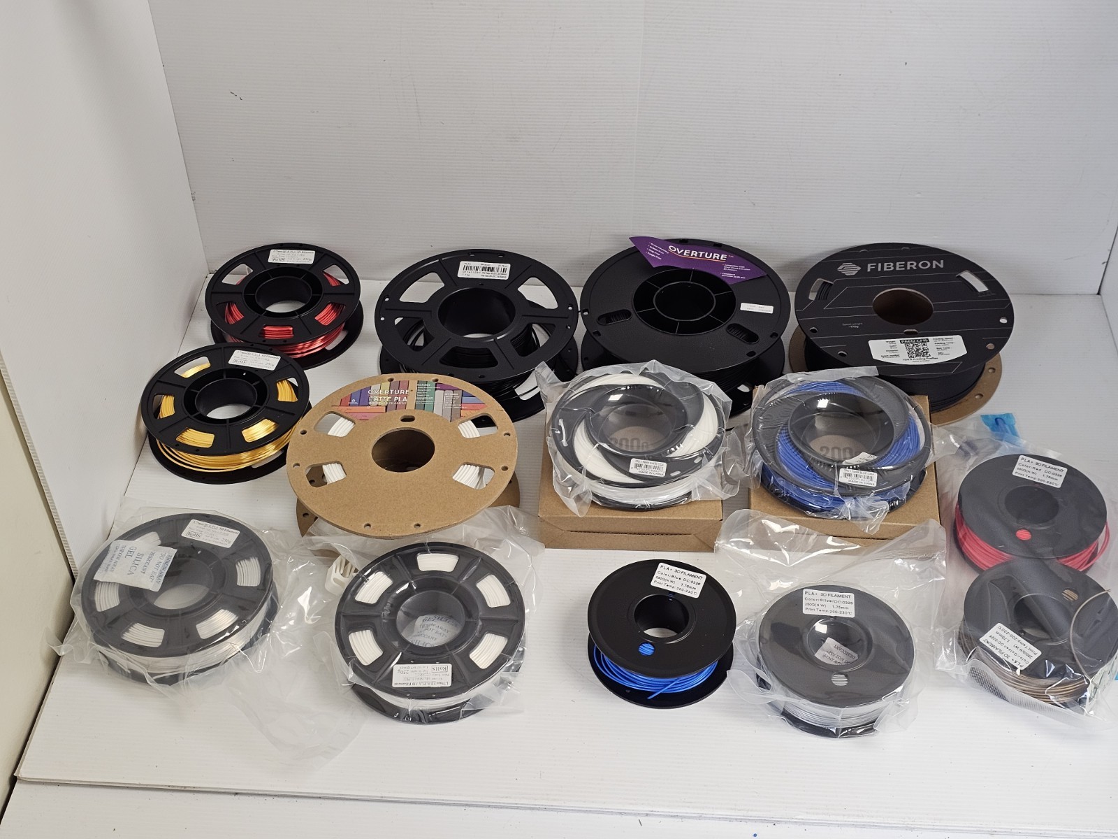 3D Printer Filament Lot PLA+ TPU Silk PA612-CF15 Overture Fiberon 1.75mm