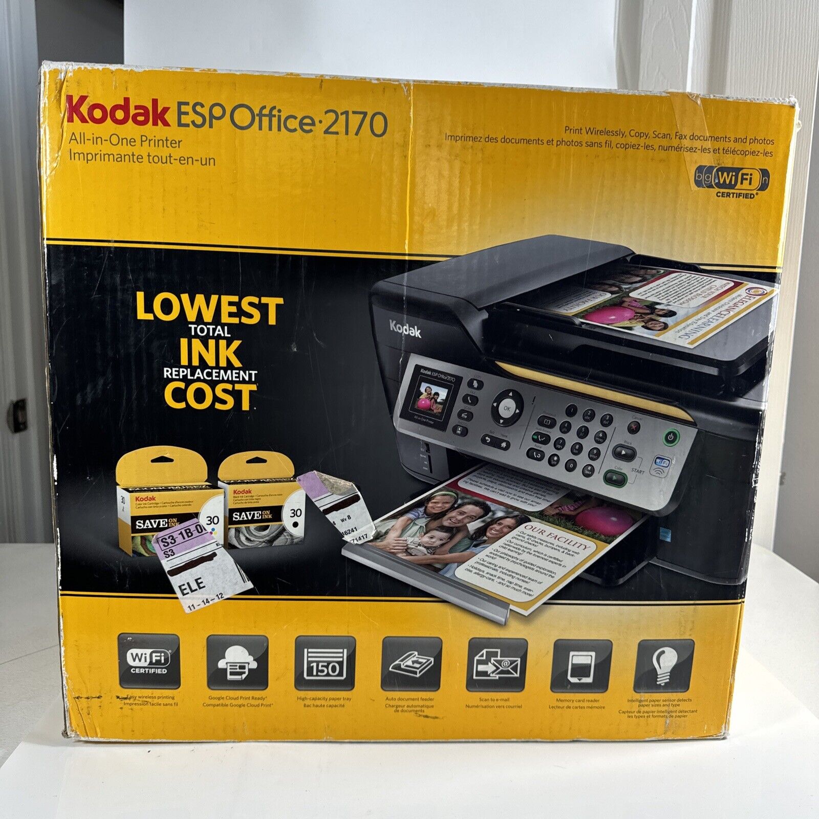 Kodak ESP Office 2170 All-In-One WiFi USB Color Inkjet Printer BRAND NEW