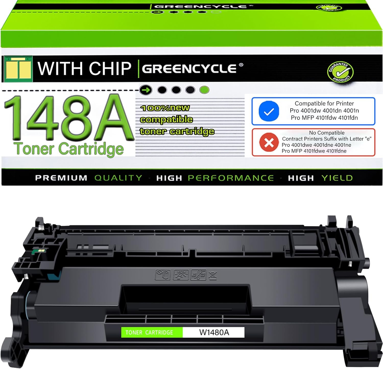 1PK 148A Toner Cartridge with Chip for HP LaserJet Pro 4001dw 4001n MFP 4101fdw