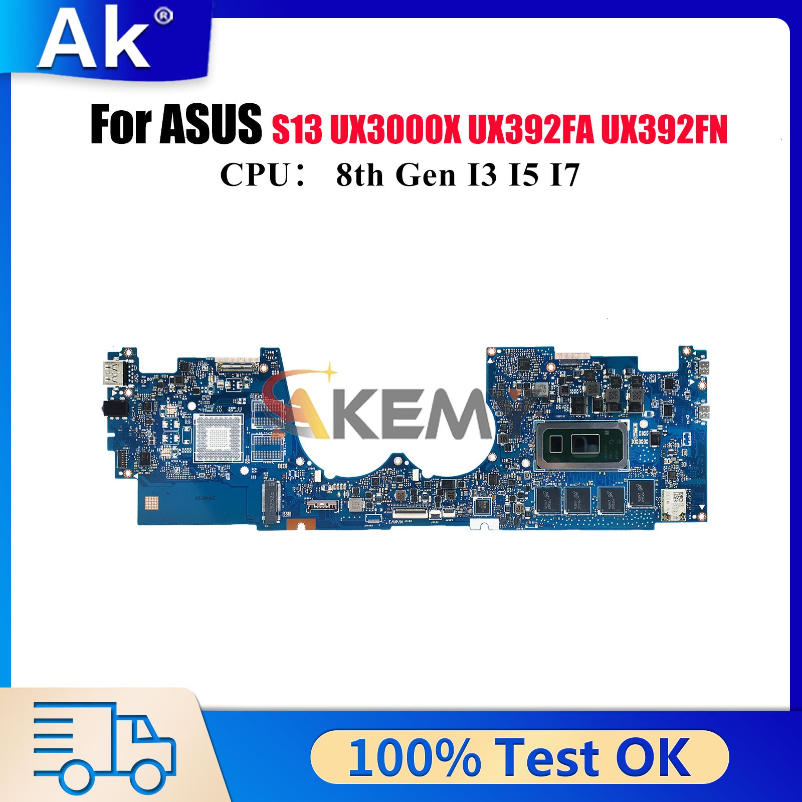 UX392FA Laptop Motherboard For ASUS UX3000X UX392F UX392FN Mainboard W/CPU