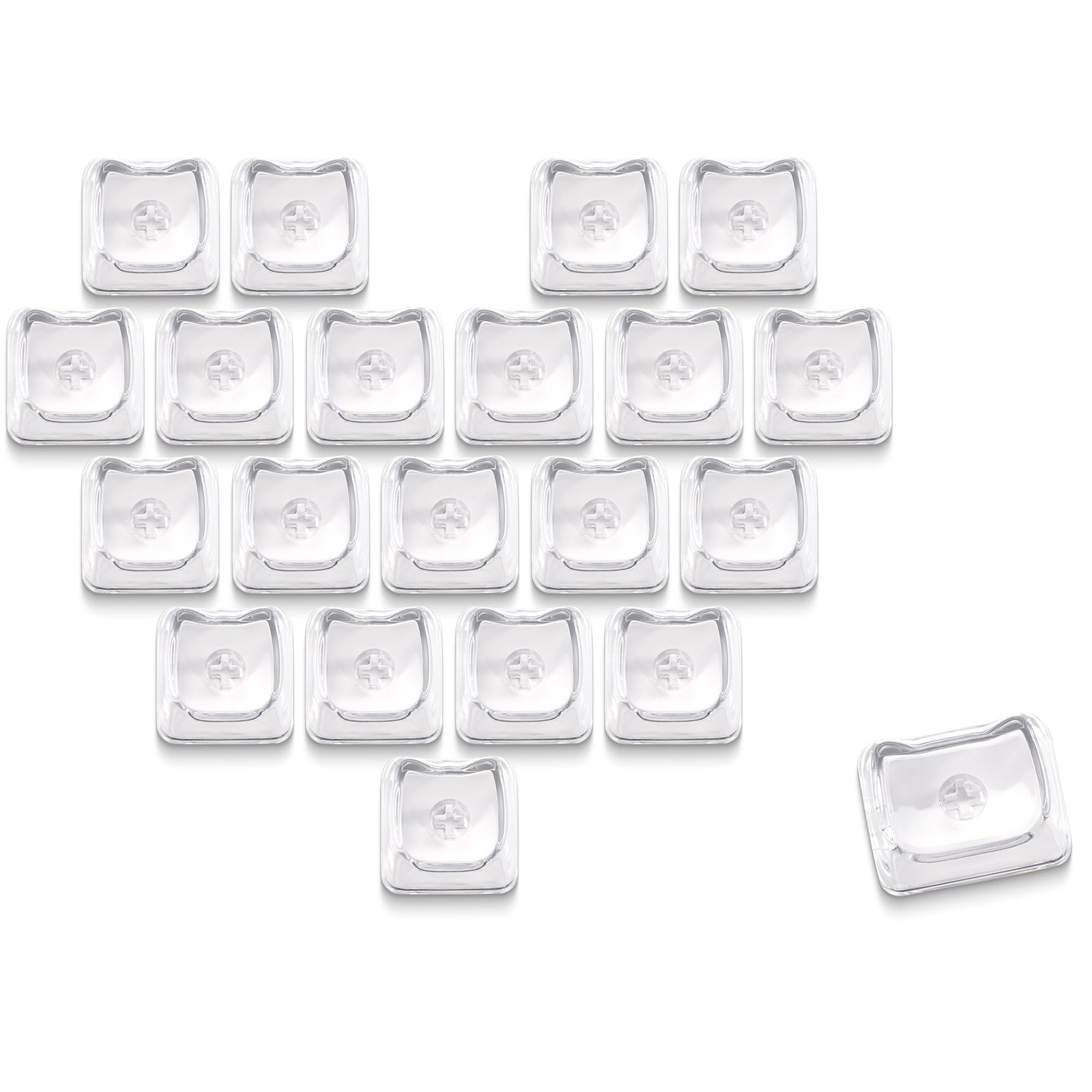 XVX Blank Transparent Keycaps, Sweet Heart PC Custom Keycap Set, Clear Mao