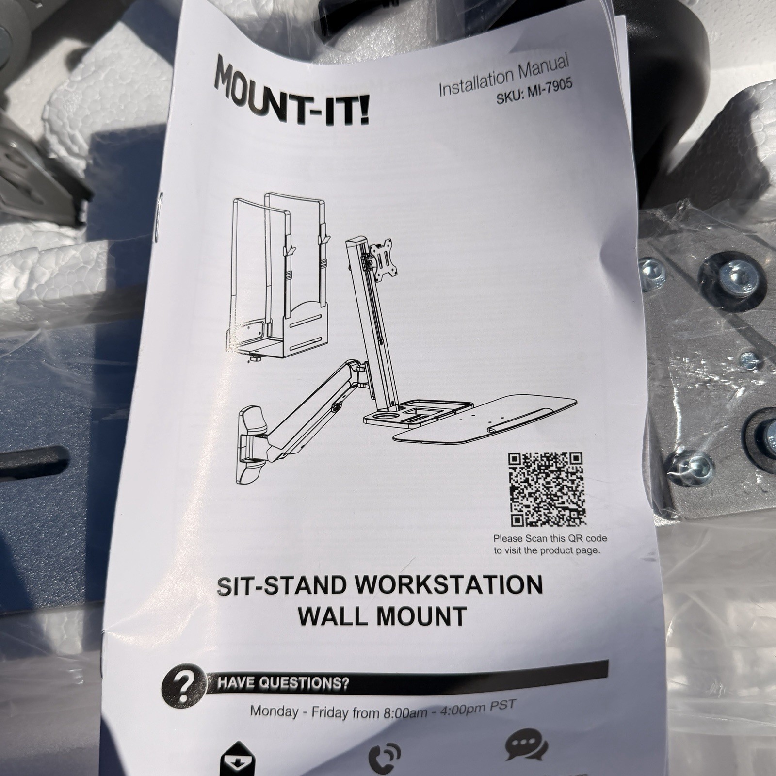 Mount-It | MI-7905 | Sit-Stand Workstation Wall Mount Adjustable Monitor Arm