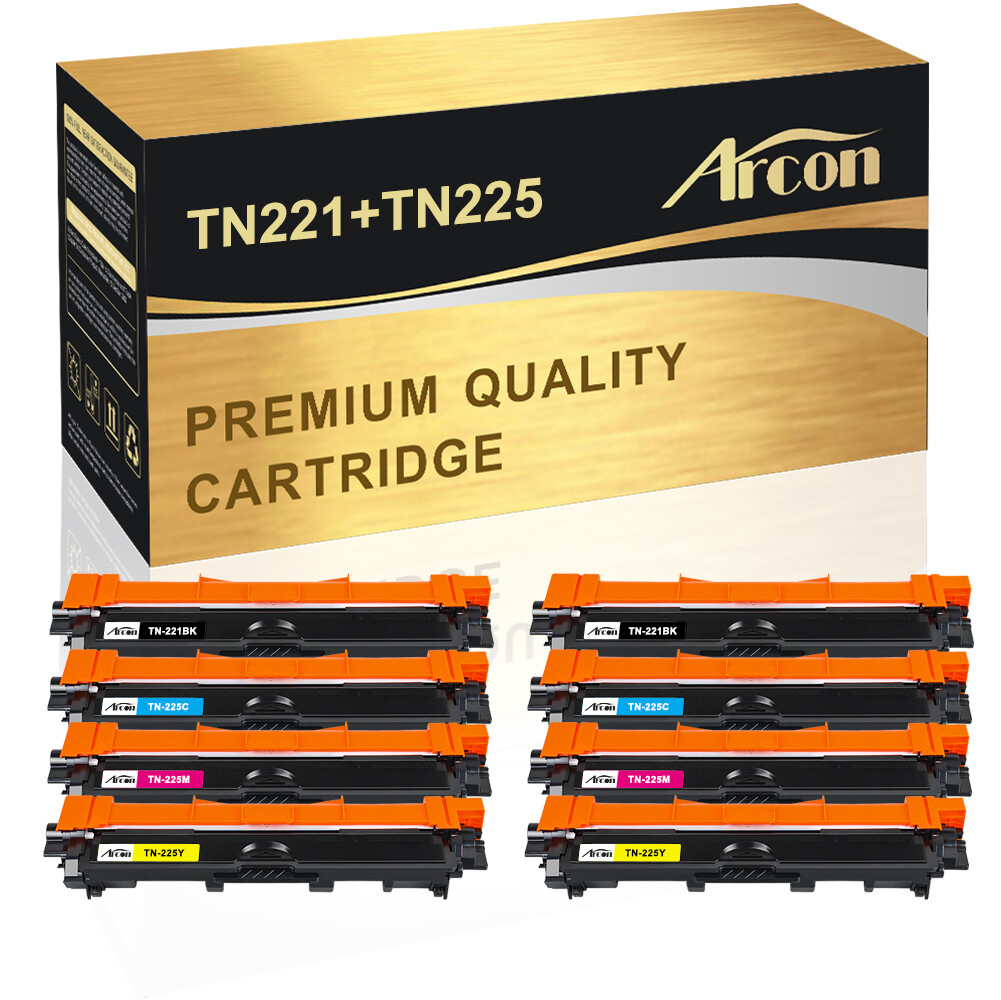 8PK TN221 TN225 Toner Compatible With Brother MFC-9340CDW HL-3140CW HL-3170CDW