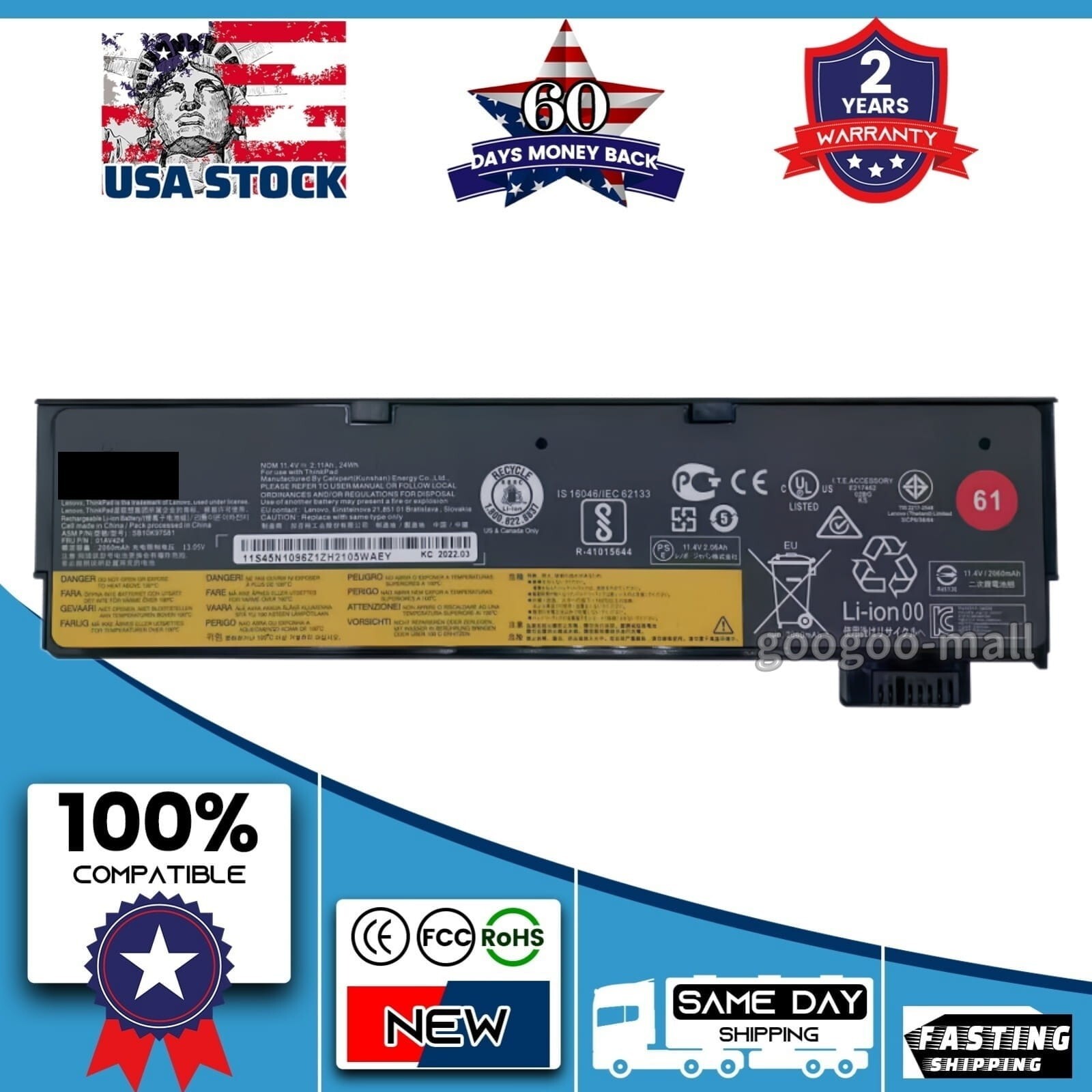 New Genuine 01AV423 01AV424 01AV425 Battery for Lenovo ThinkPad T470 T570 T480