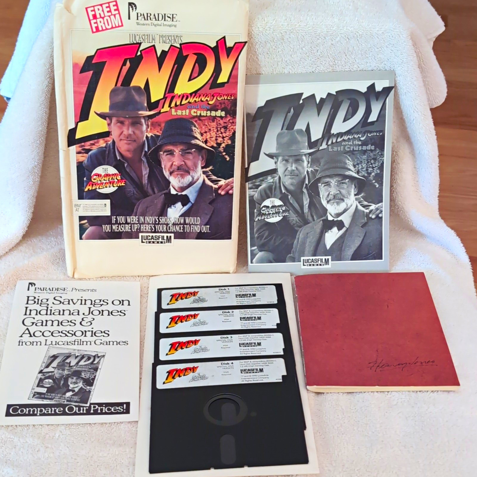 Lucasfilm Games Indiana Jones Last Crusade Graphic Adventure IBM PC 5.25" Floppy