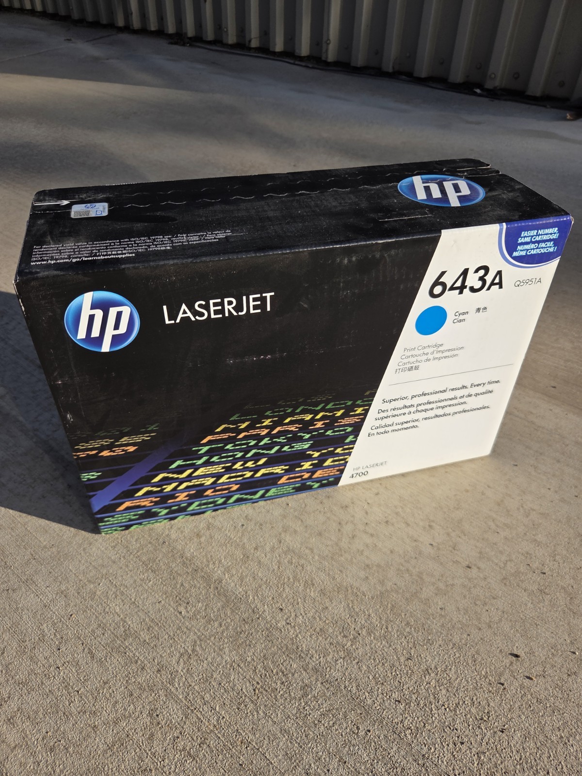 Genuine HP 643A Cyan Toner Cartridge Q5951A OEM Sealed New HP LaserJet 4700