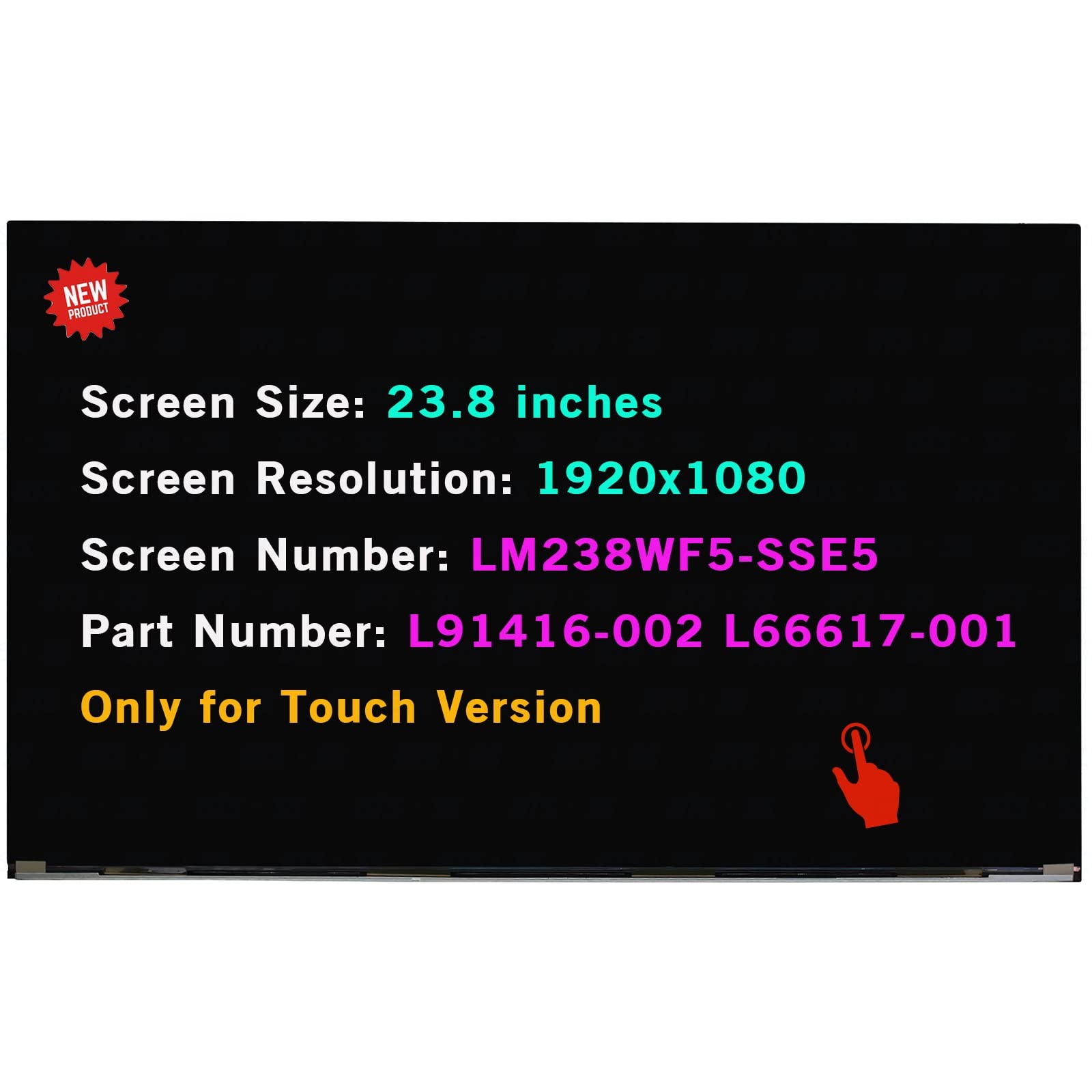 LM238WF5-SSE5 LM238WF5(SS)(E5) FHD LCD Touch Screen for HP 24-dp0014 Display