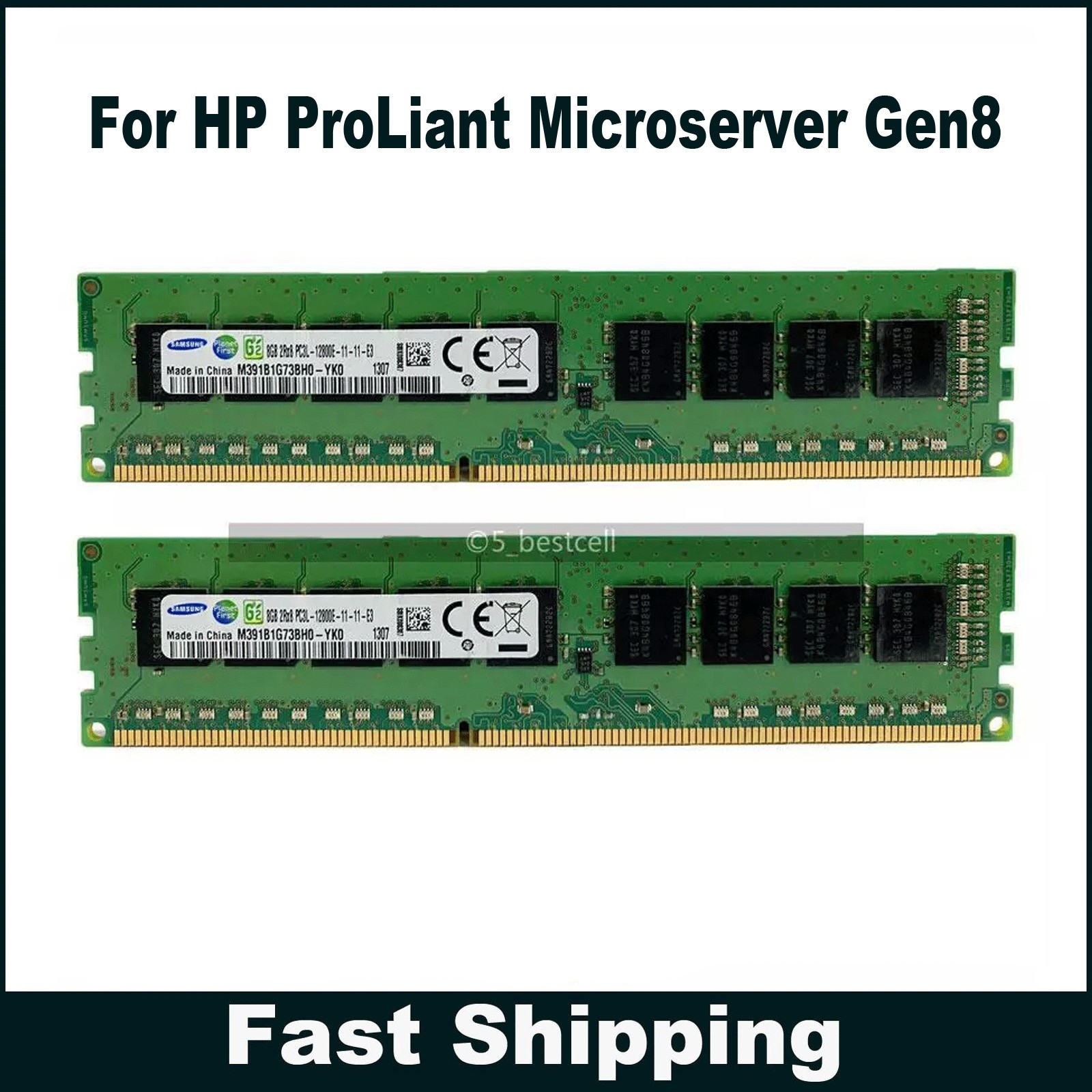 For HP ProLiant Microserver Gen8 G1610T 16GB 2x8GB DDR3L ECC UDIMM Memory RAM