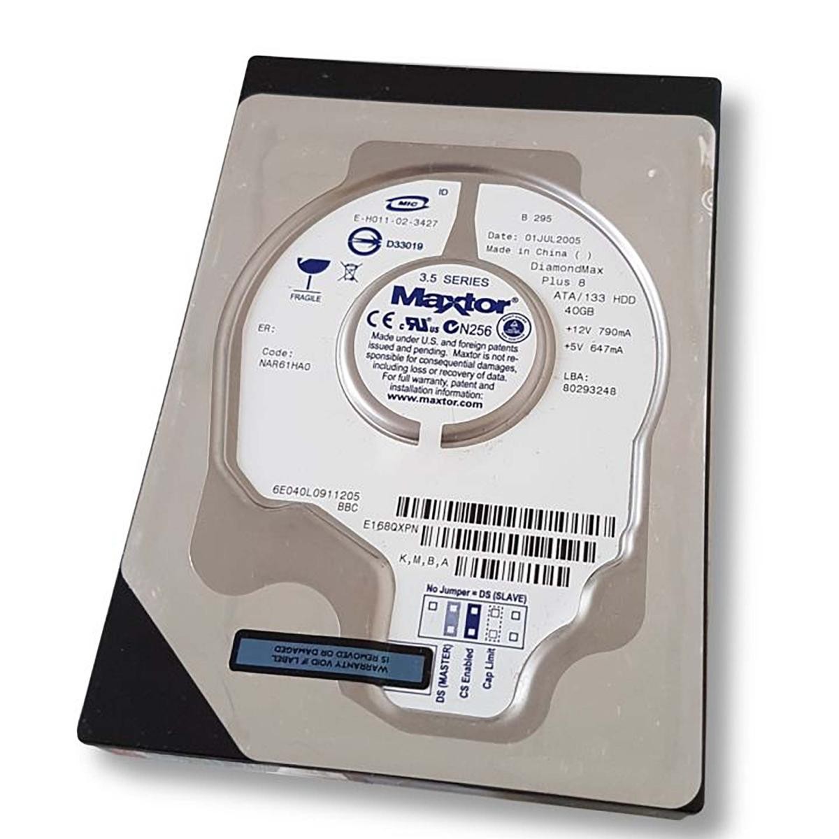 Hard Disk HDD IDE PATA 3.5" 40GB Maxtor NAR61HAO Desktop Computer