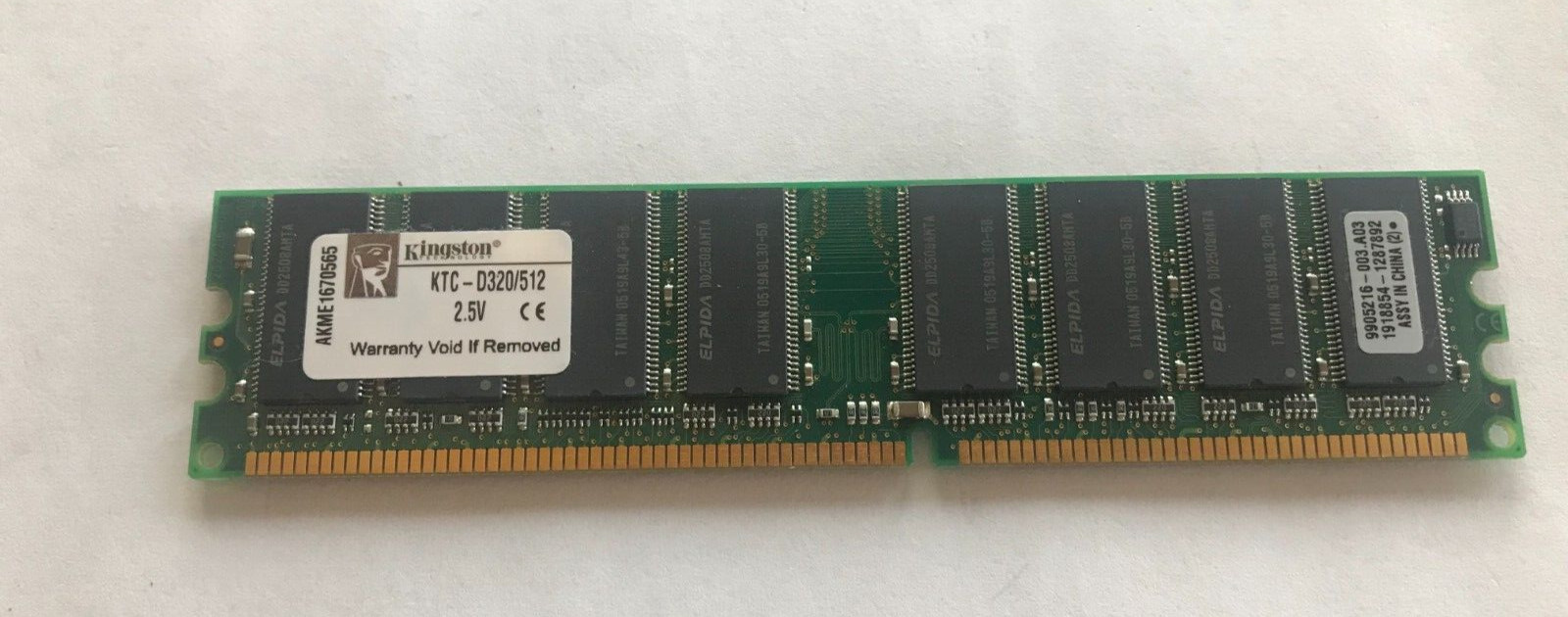 KINGSTON 512MB PC2700 DIMM LOW DENSITY NON-ECC (KTC-D320/512)