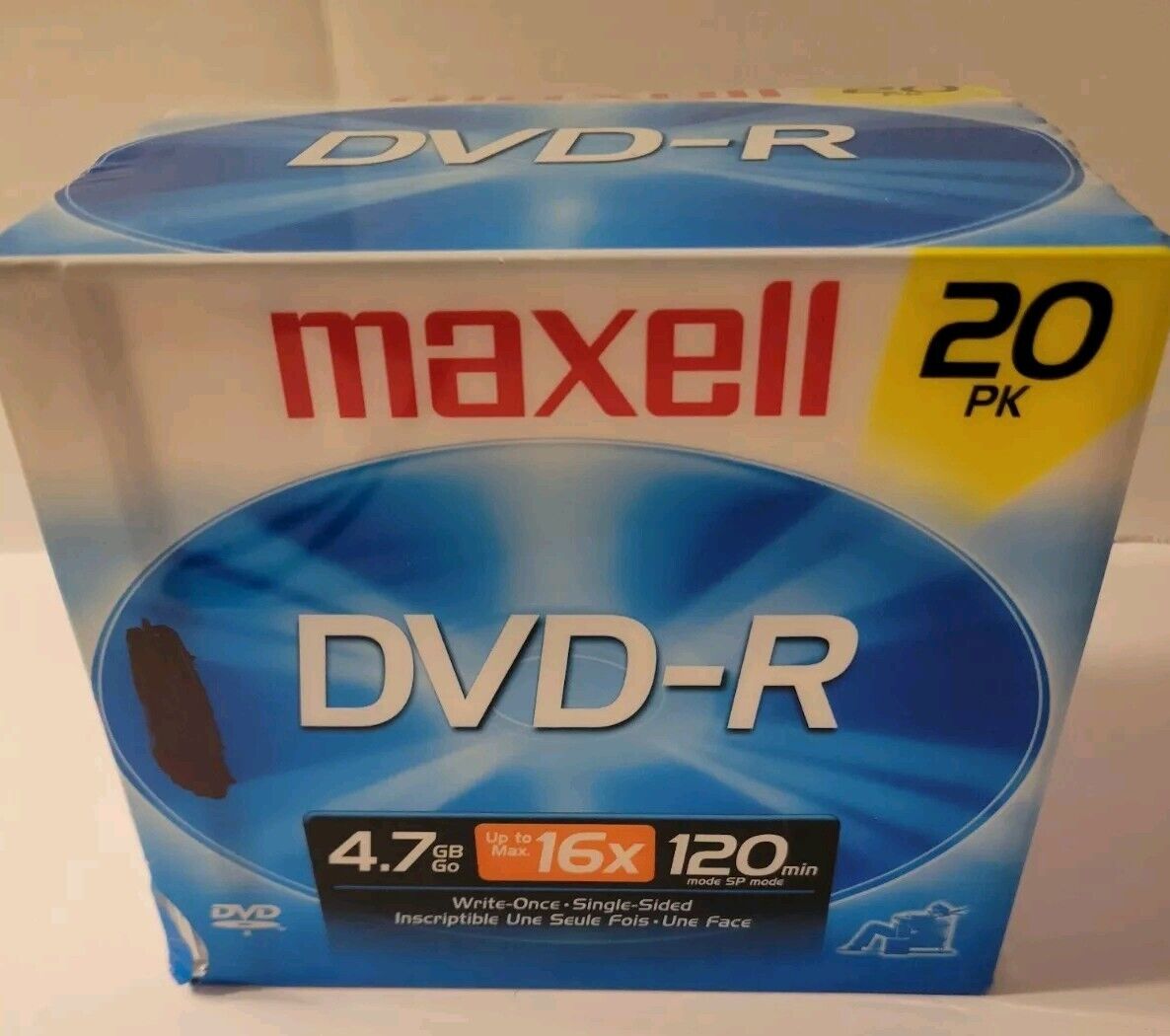 Maxell DVD-R Data & Video 20 Pack NEW SEALED Blank Dvd Discs 4.7Gb 16x 120min