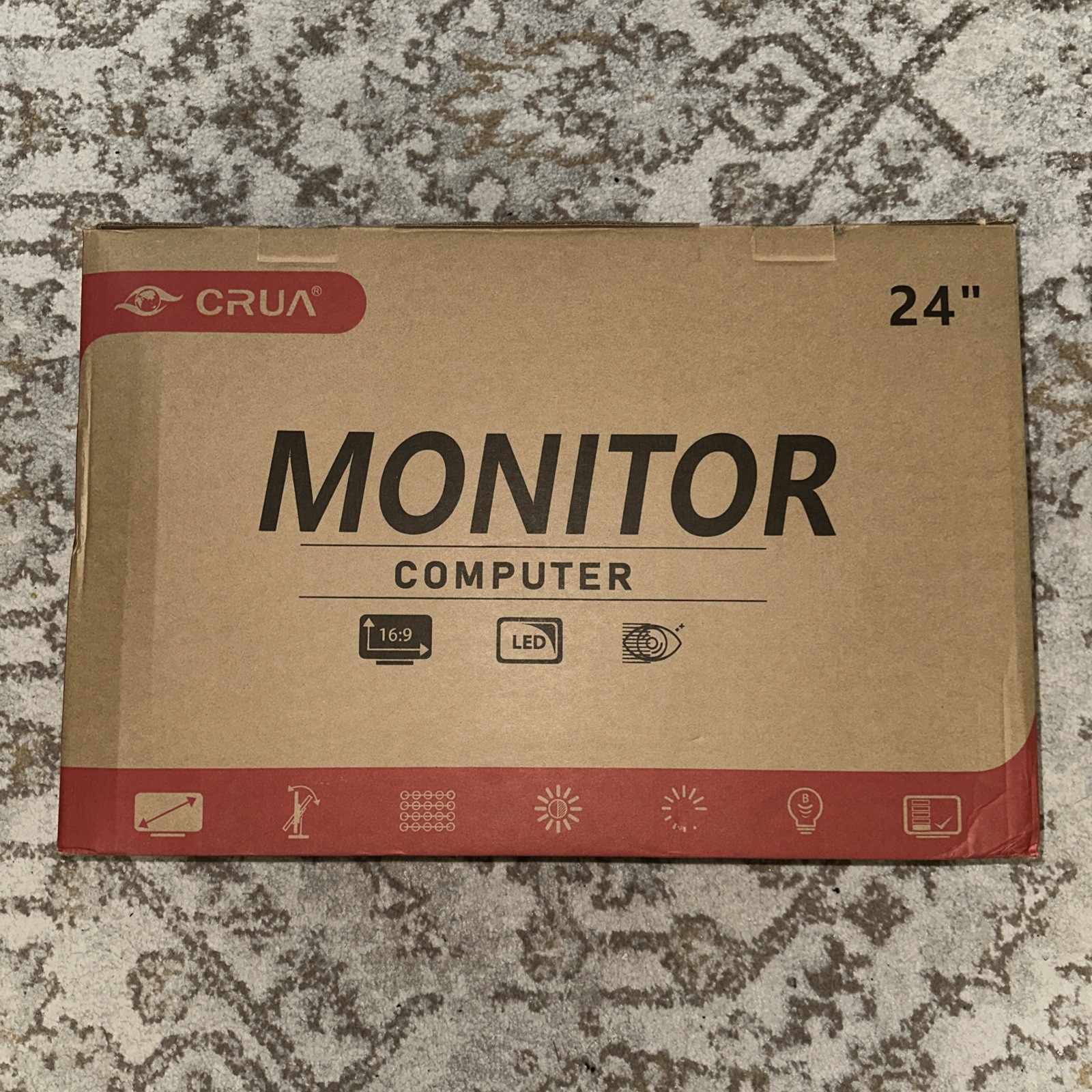 CRUA CR240DM 24" LED Monitor 1080p 120Hz HDMI/DP Black V-Stand