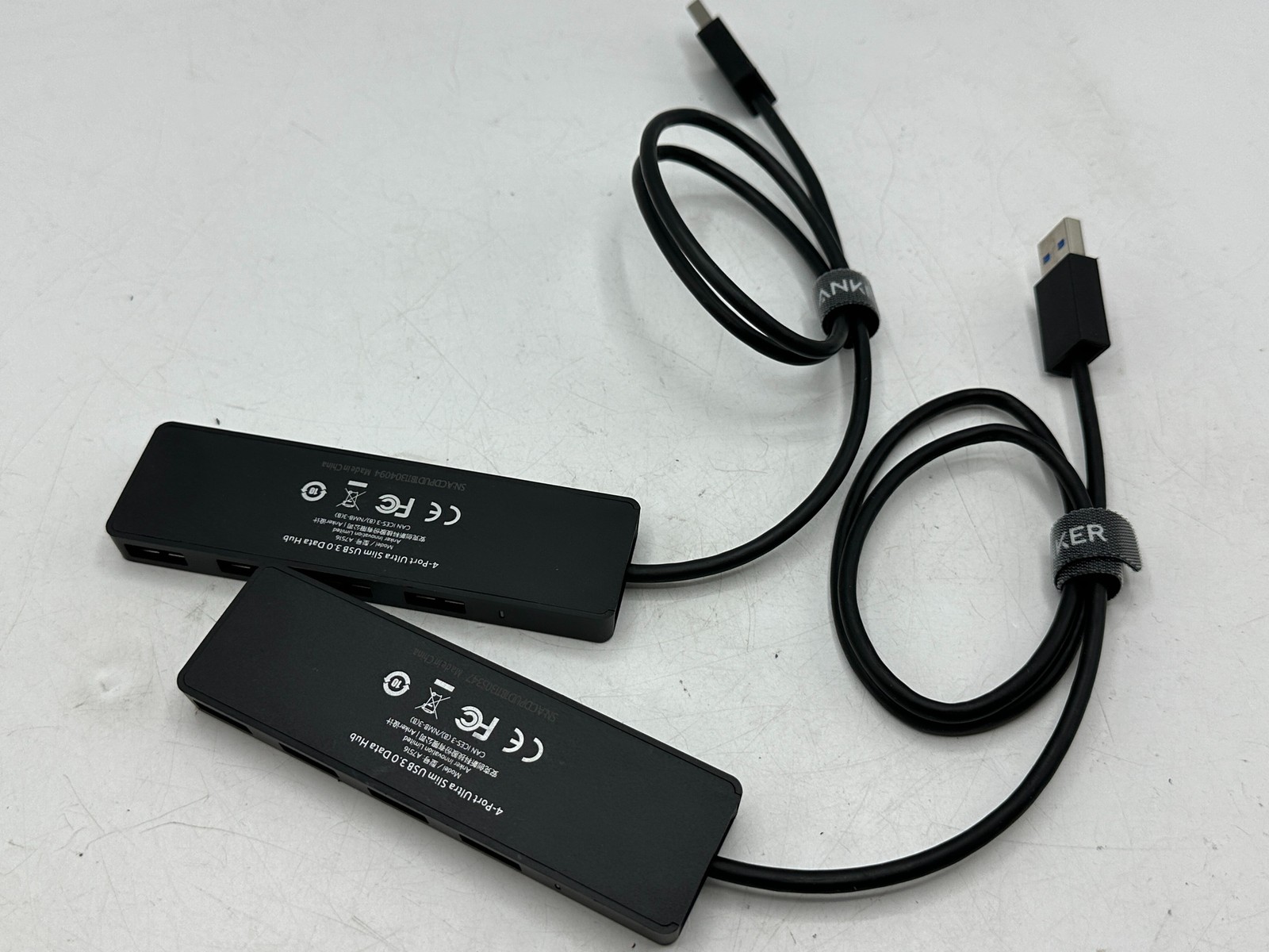LOT OF 2 Anker A7516 4-Port USB 3.0 Data Hub USB-A Wired Black FREE S/H