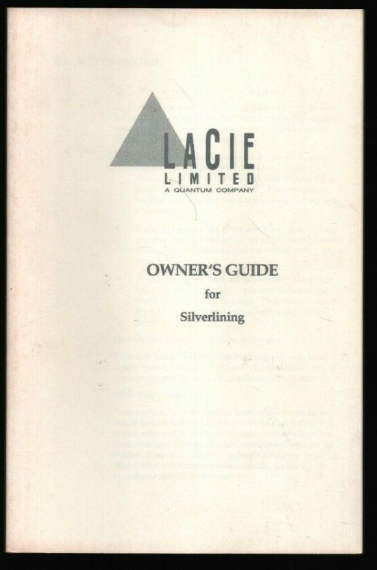 La Cie Limited 1992 Owner's Guide for Silverlining Software Booklet 102021WEEB