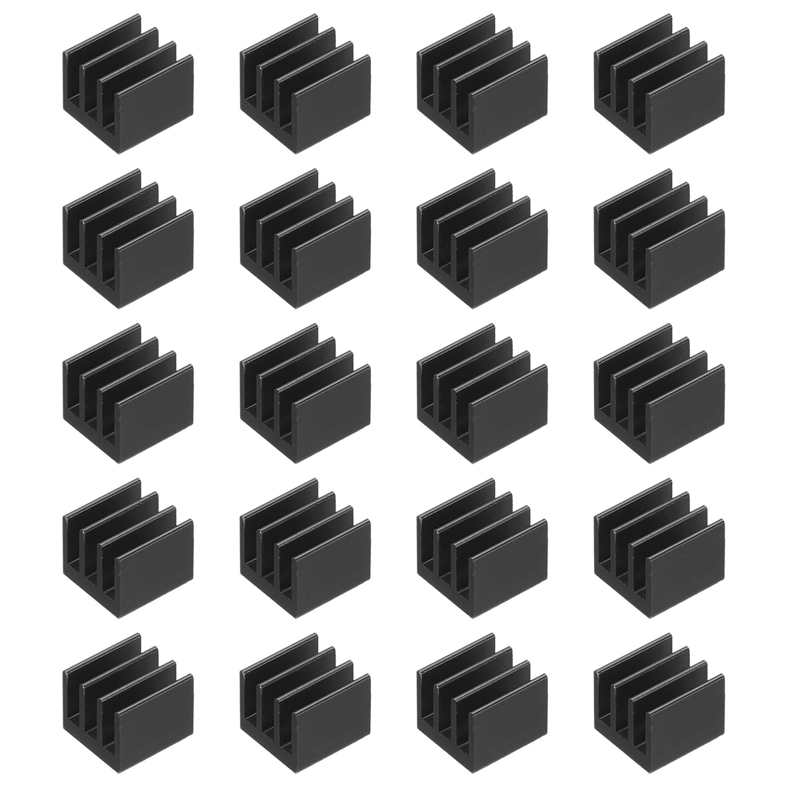 20 Pcs Heatsink 7x7x6mm Aluminum Heat Sink with Thermal Blue Sticker Black