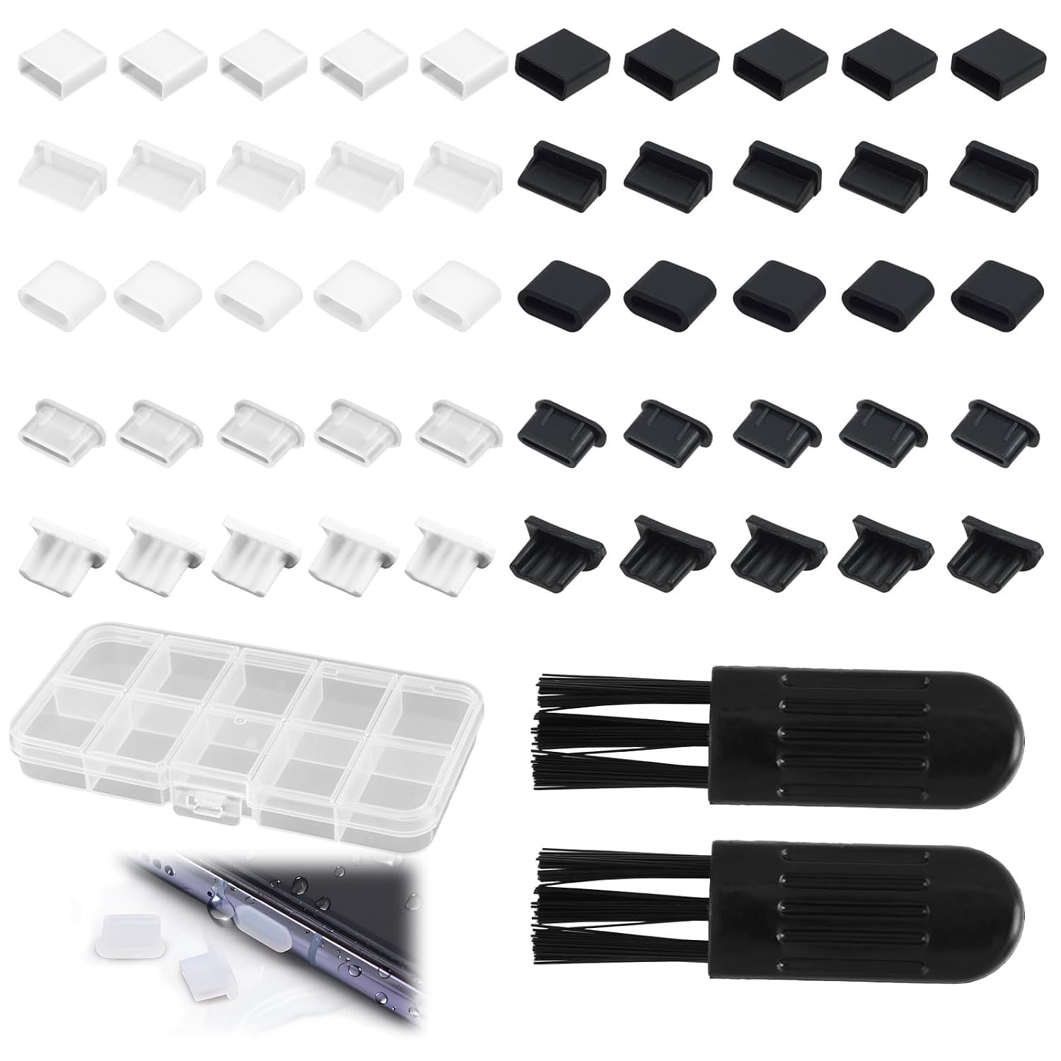 USB Port Protector Dust Cover Caps Kit Male Female Port Dust Covers Silicone
