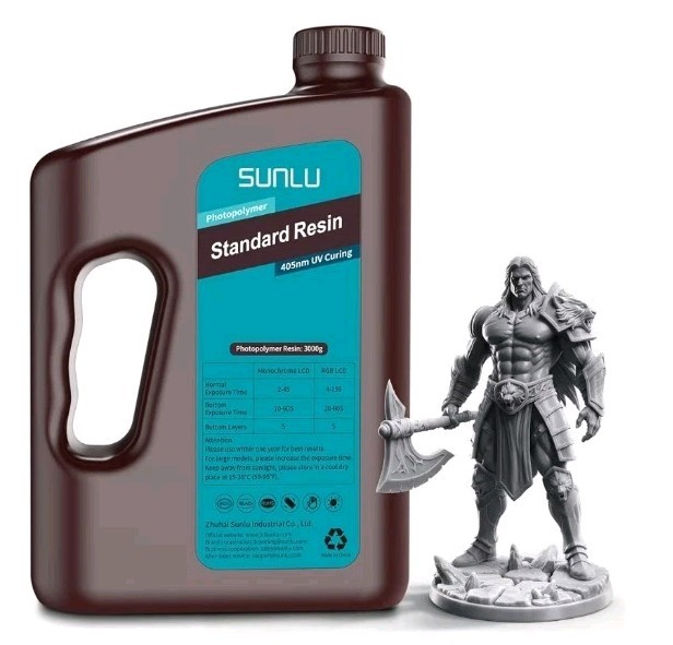 SUNLU 3kg Standard 3D Printer Resin- Dark Grey 3000G