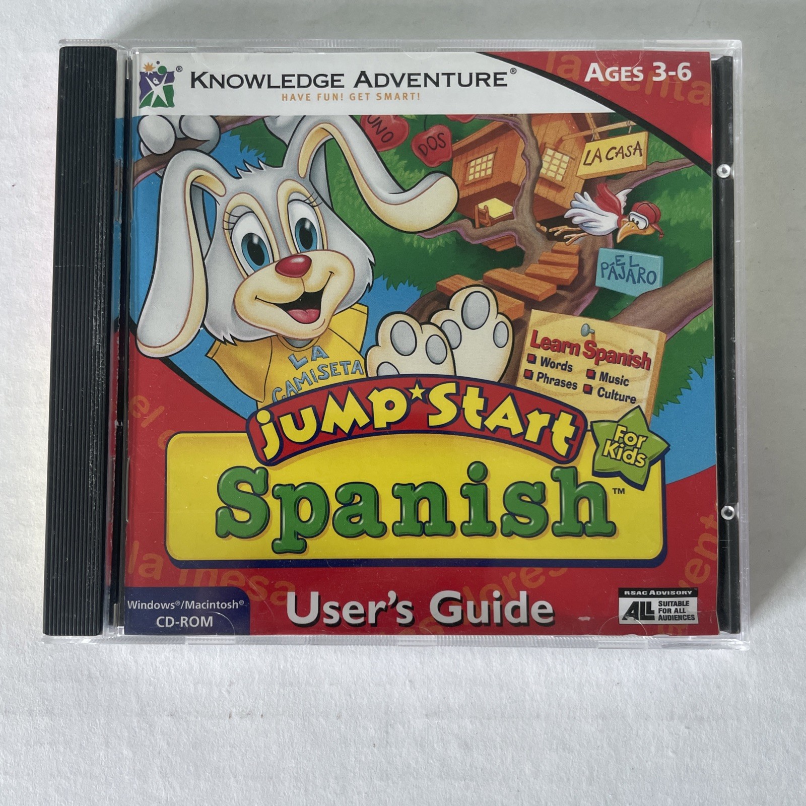 Jump Start Spanish For Kids - Vintage Educational Game (CD ROM, 1997, Ages 3-6)