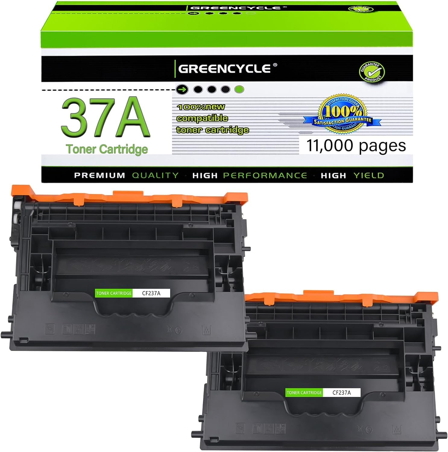 2PK CF237A Toner Cartridge Compatible for HP 37A 37x LaserJet M608x M608n M608dn
