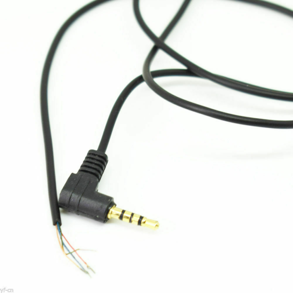 1.5 FT  2PCS  3.5mm Male Plug Bare Wire TRRS 4 Pole Stereo 1/8" Jack Audio Cable