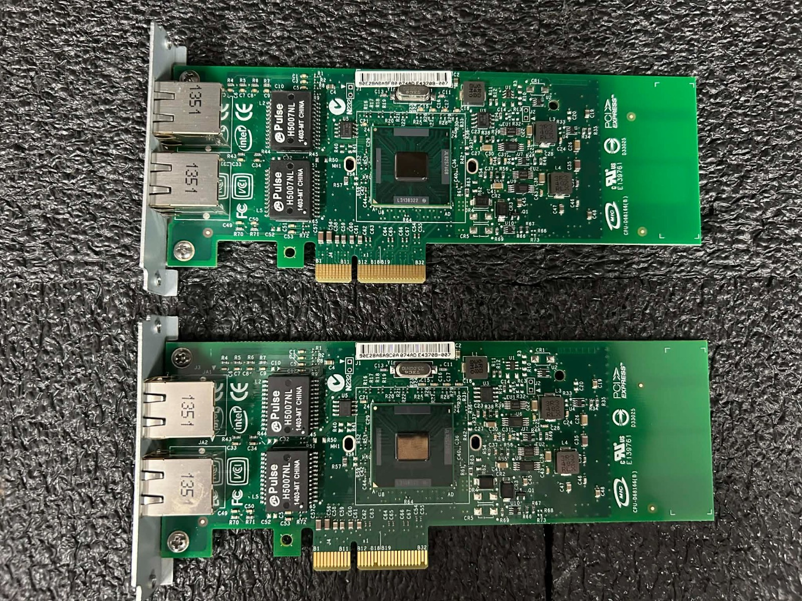 Lot of 2 Intel E1G42ETBLK Gigabit ET Dual Port Srvr Adptr