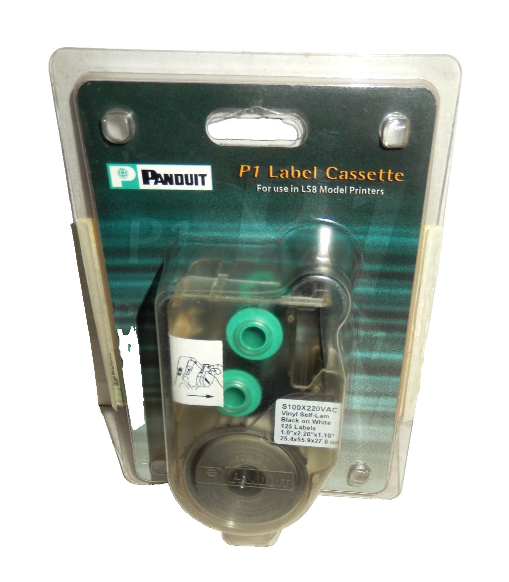 Panduit P1 Label Cassette S100X220VAC 125 Labels For LS8 LS8E LS8EQ Printers