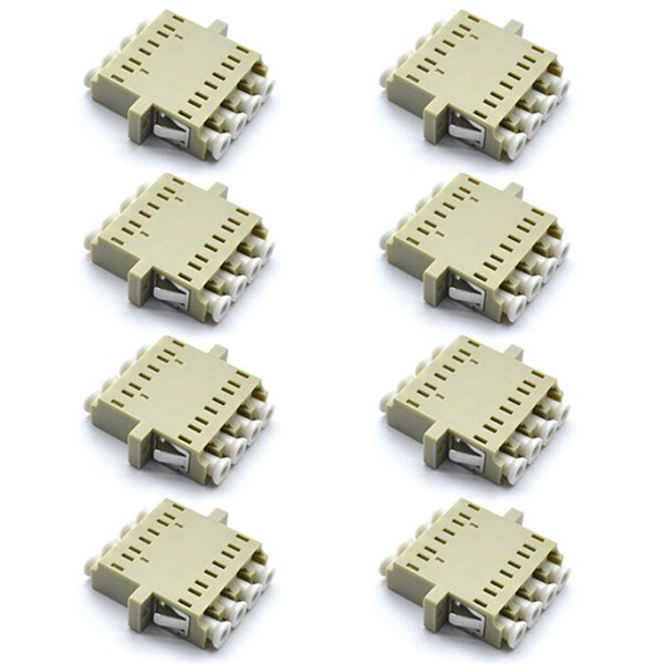 8 Pcs LC UPC Quad Flange Fiber Optic Optical Coupler Adapter Connector Multimode