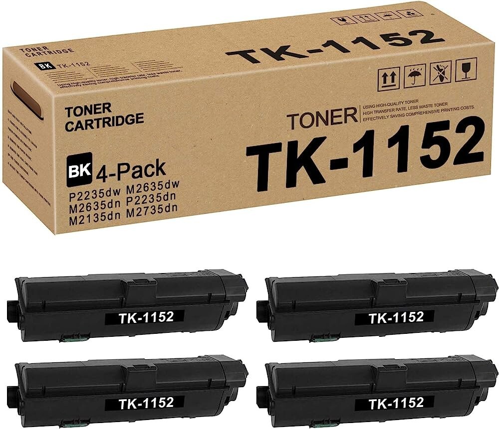 4Pack TK-1152 Toner Cartridge for Kyocera Ecosys M2135dn M2635dw P2235dn P2235dw