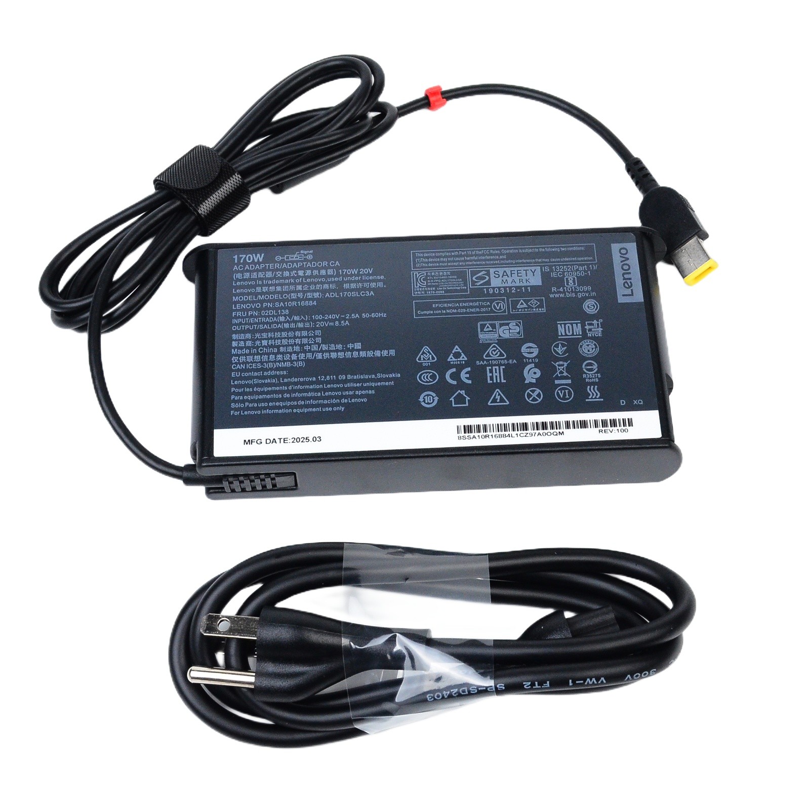 170W 20V SLIM Laptop Power Adapter for Lenovo ADL170SDC2A ADL170SCC2A 02DL137