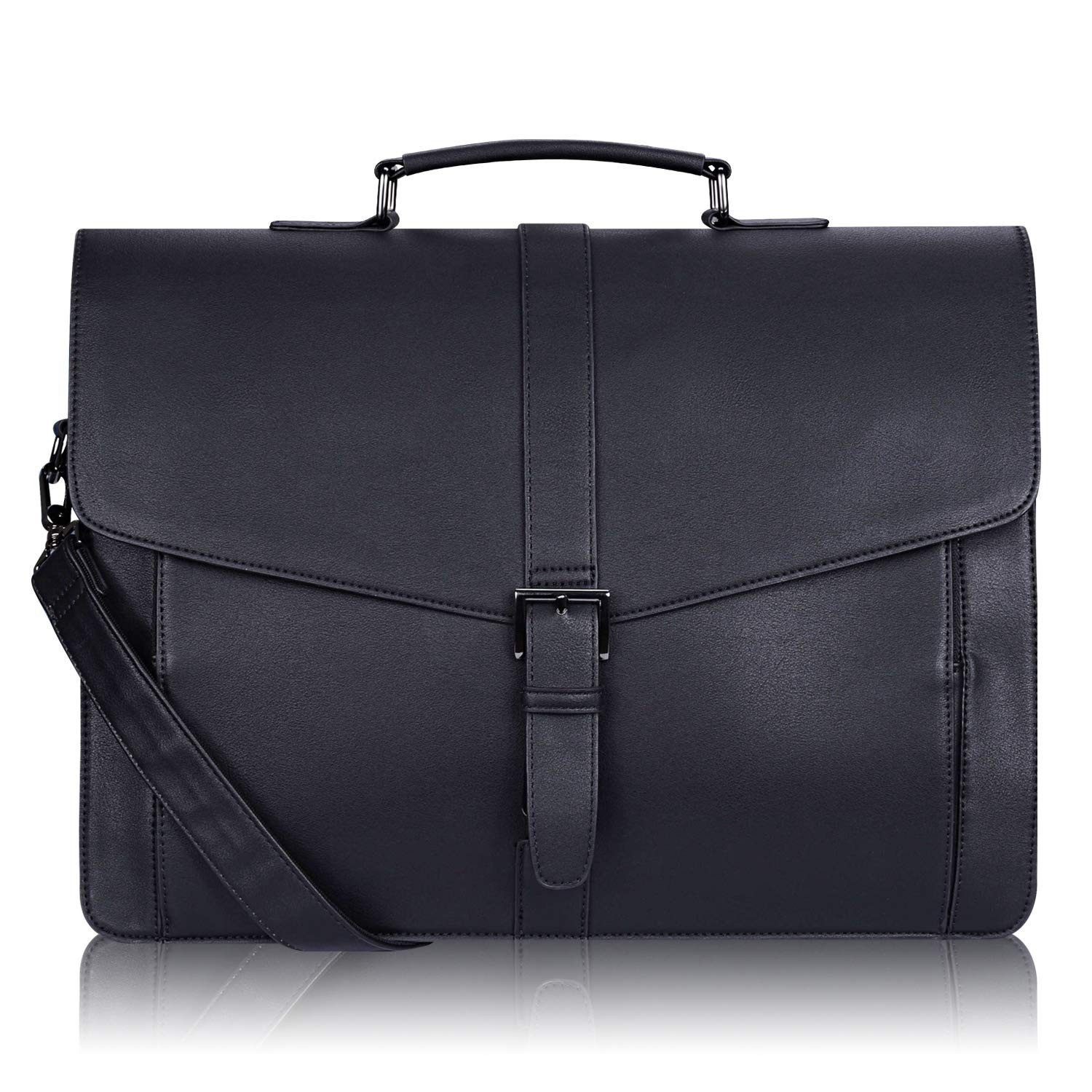 ESTARER Men's Leather Briefcase 15.6 Inch Laptop Computer Bag for Office/Busi...