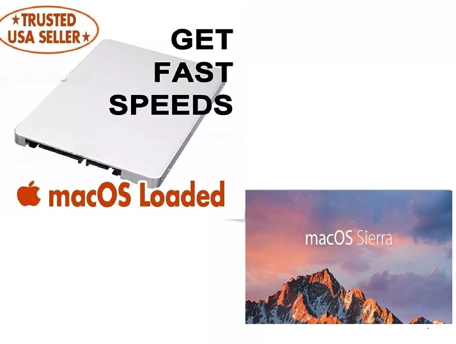 Pre-Loaded macOS Sierra 256GB SSD for Apple MacBook Pro,Mac Mini, iMac-Plug&Play
