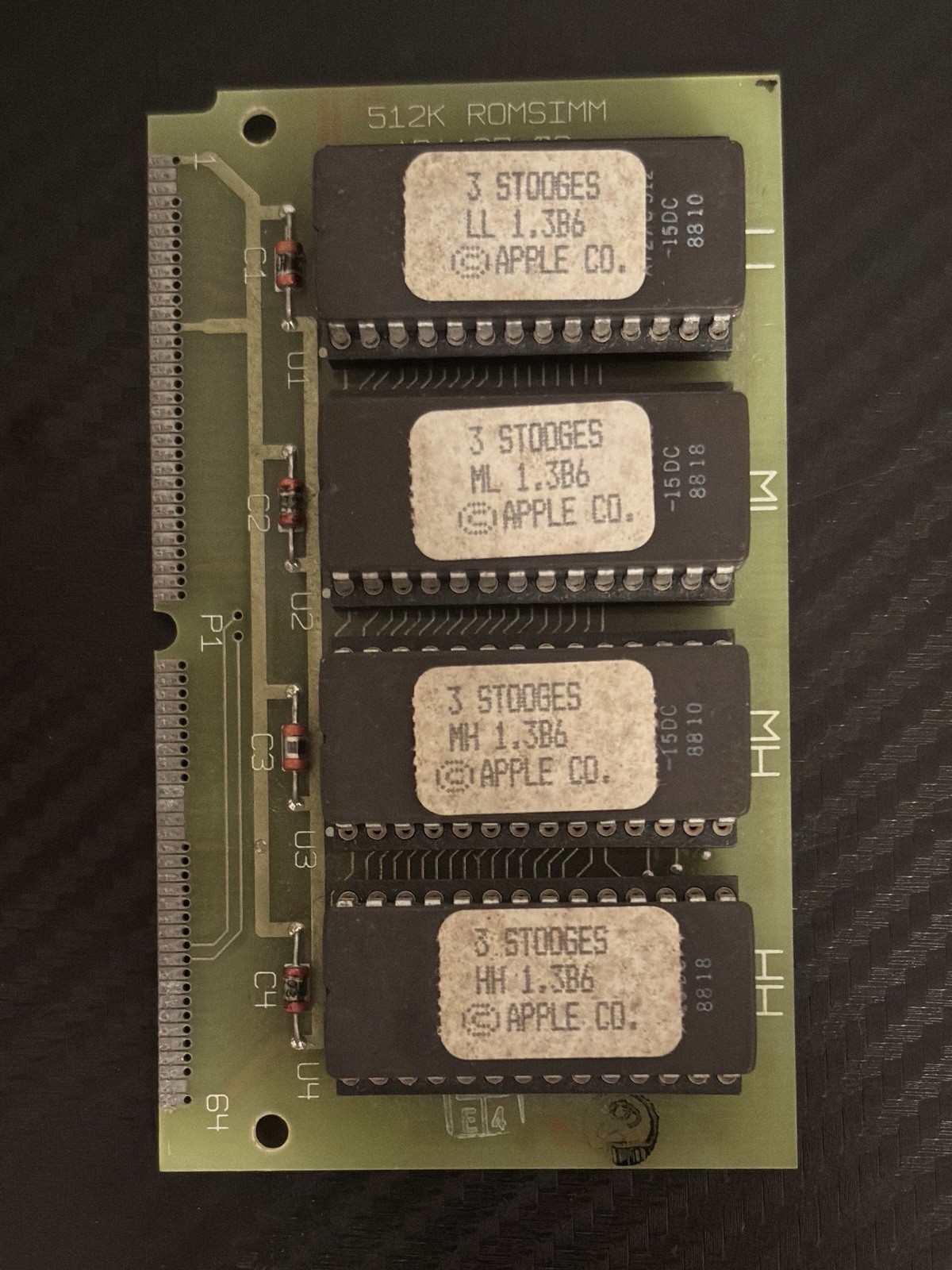 Vintage 1988 APPLE MACINTOSH “3 Stooges” 512K Romsimm AP1127-02 VERY RARE