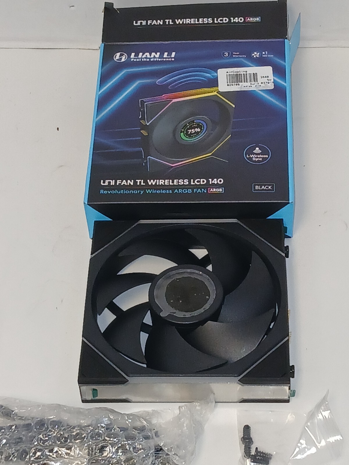UNTESTED - Lian Li Uni Fan TL Wireless 140 - LCD - Black - COMPLETE
