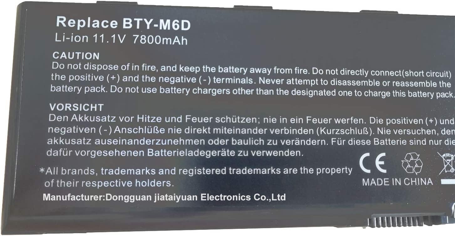 BTY M6D Laptop Battery Replacement for MSI GX60 GT60 T70 GT70 GX660 GT660 GT680