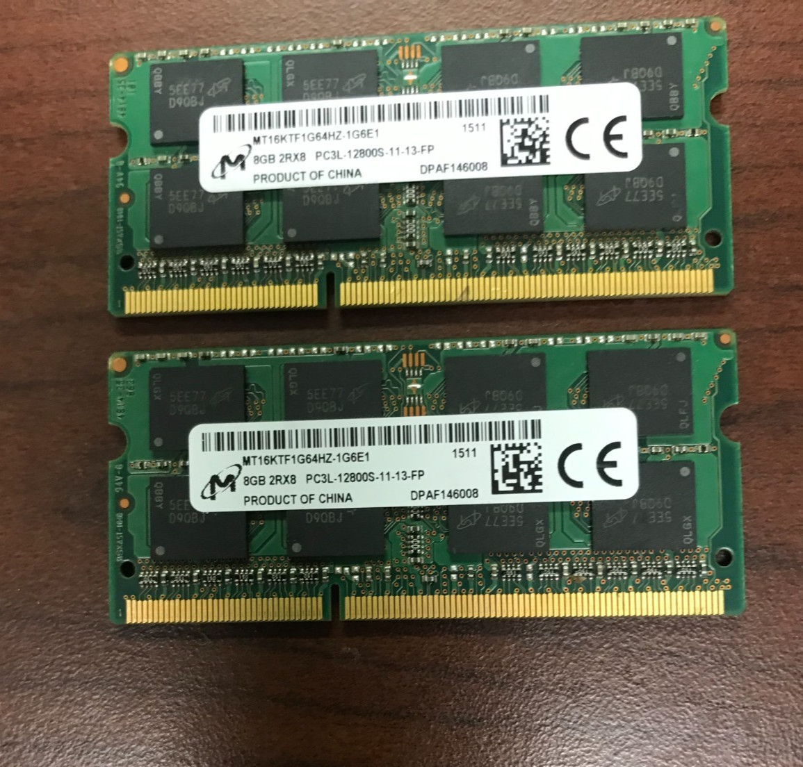 2x 8 GB MICRON MT16KTF1G64HZ-1G6E1 PC3L-12800S LAPTOP MEMORY HP PN:698657-154