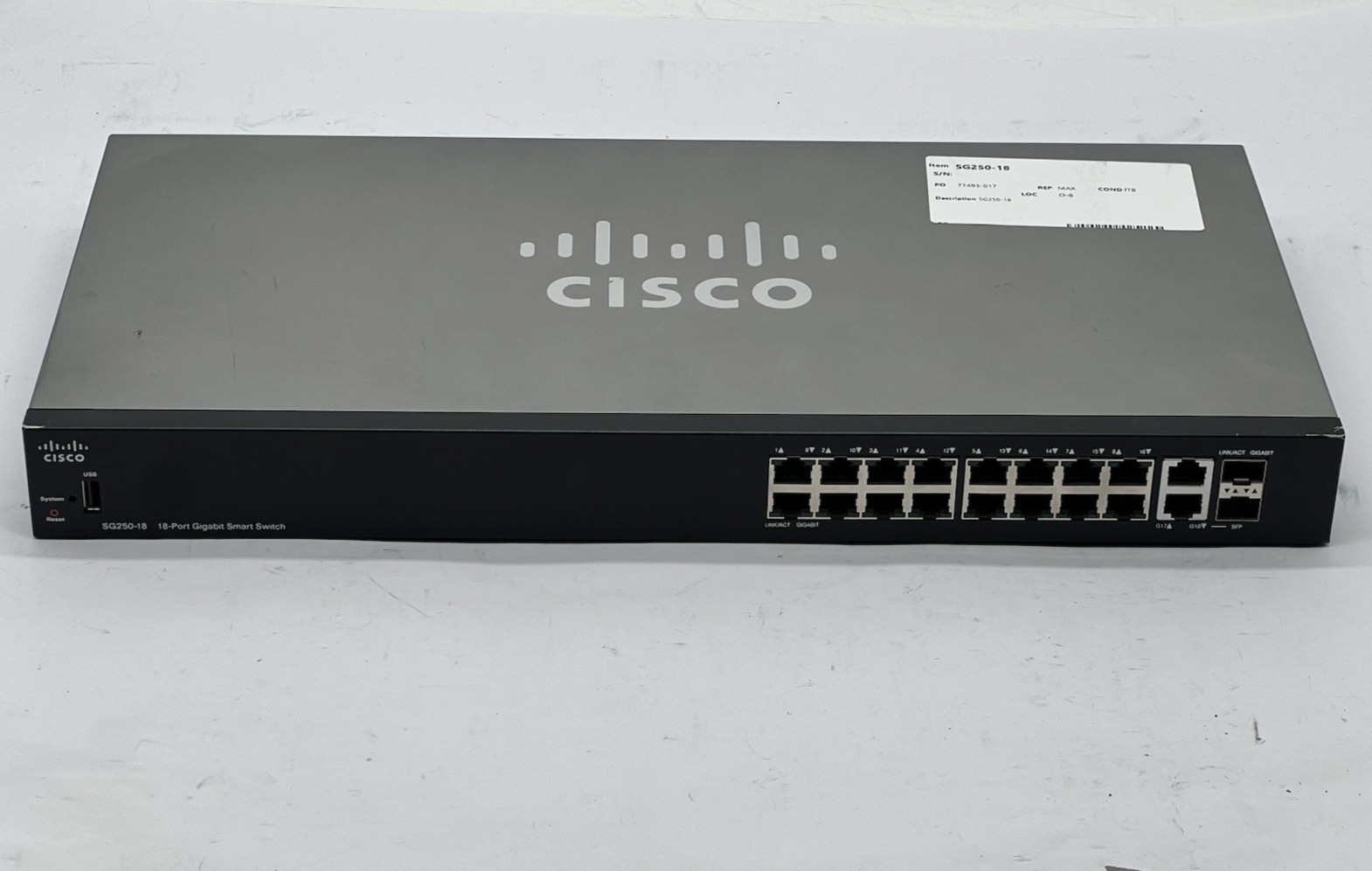 Cisco SG250-18 - 18 Ports Fully Managed Ethernet Switch with Power Cable
