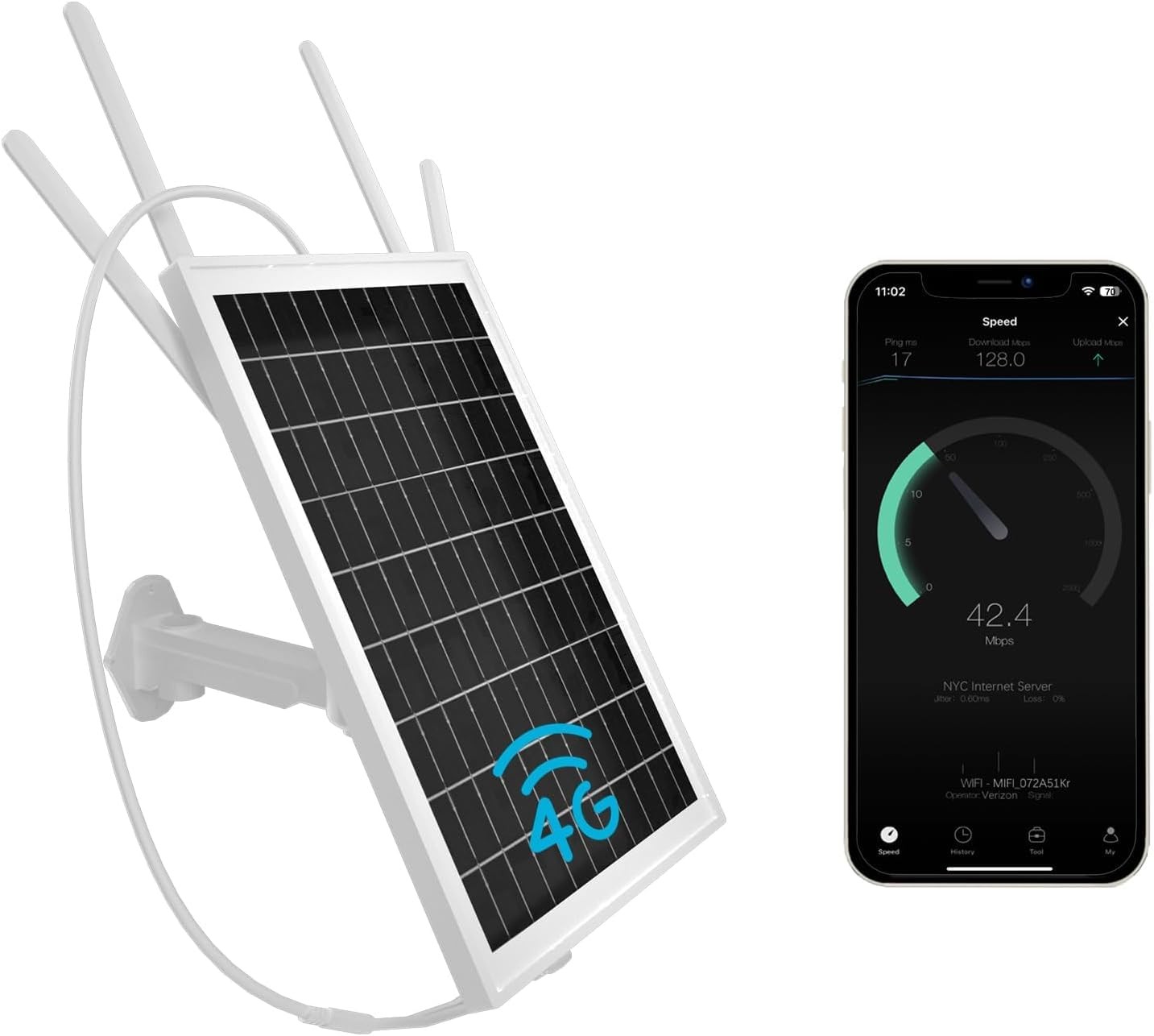 15W Solar Powered 4G LTE Modem Router, Outdoor Solar Powered WiFi Extender Si...