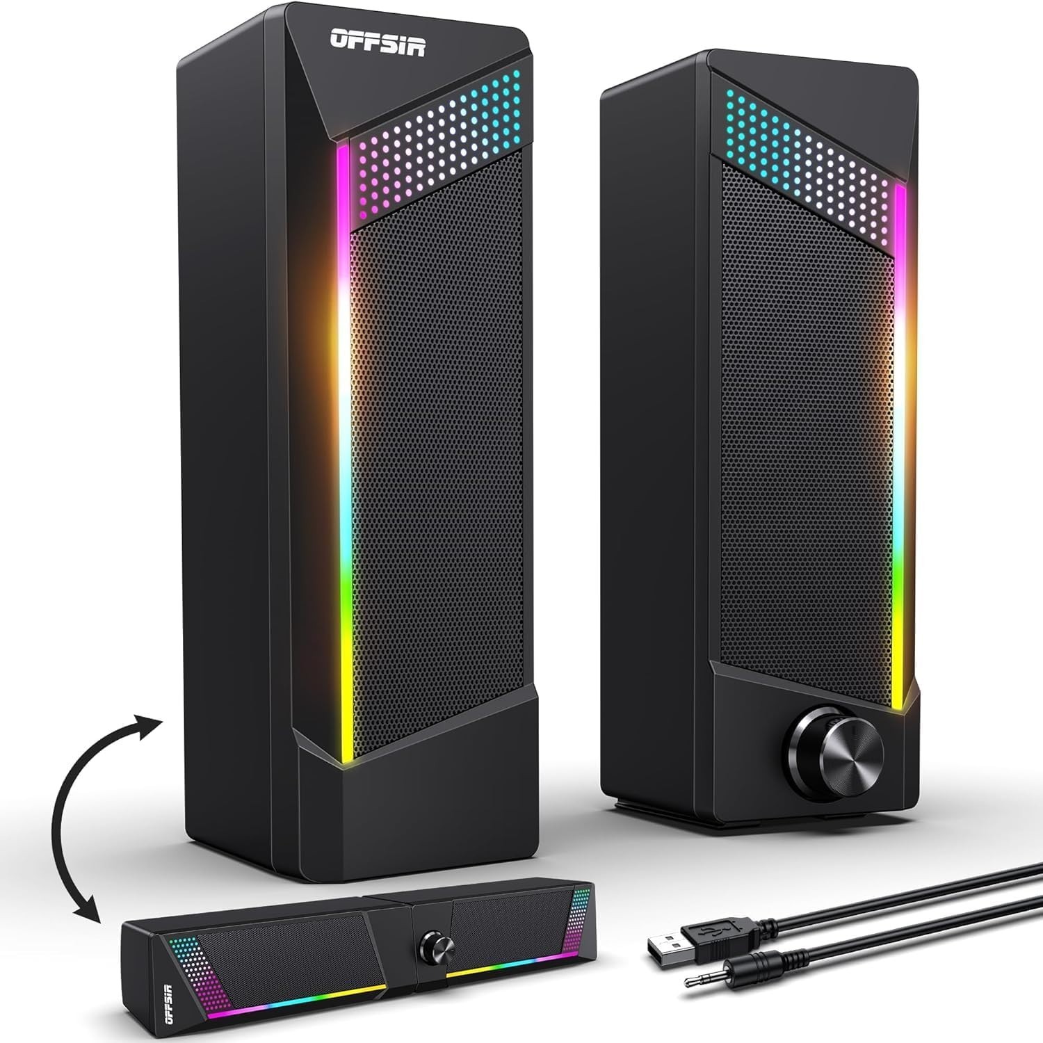 OFFSIR Computer Speakers, 2 in 1 PC Speaker , Gaming Speakers BRAND NEW