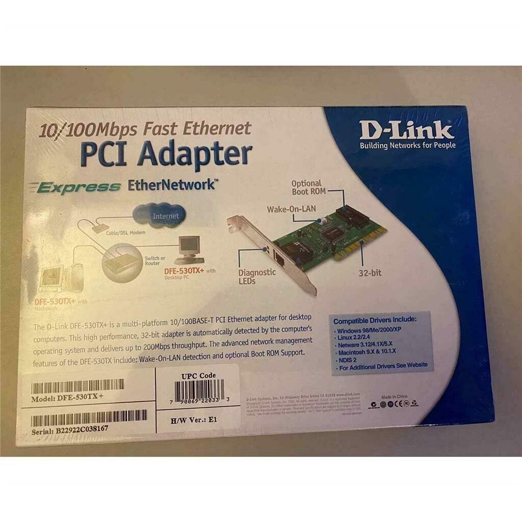 D-LINK EXPRESS ETHERNET PCI ADAPTER CARD NEW PC ETHERNETWORK