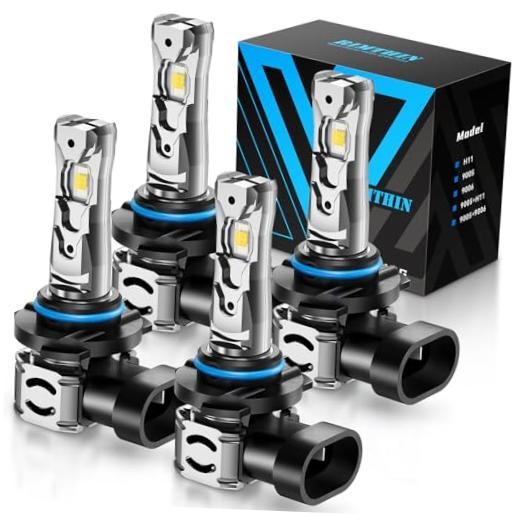 9005 9006 Bulbs Combo, 64,000LM 800% Brighter with Cooling Fan, Plug and