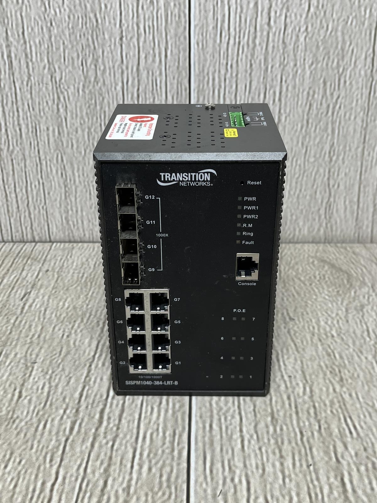 Transition Networks SISPM1040-384-LRT-B 12-Port 10/100/1000T 8x POE Switch