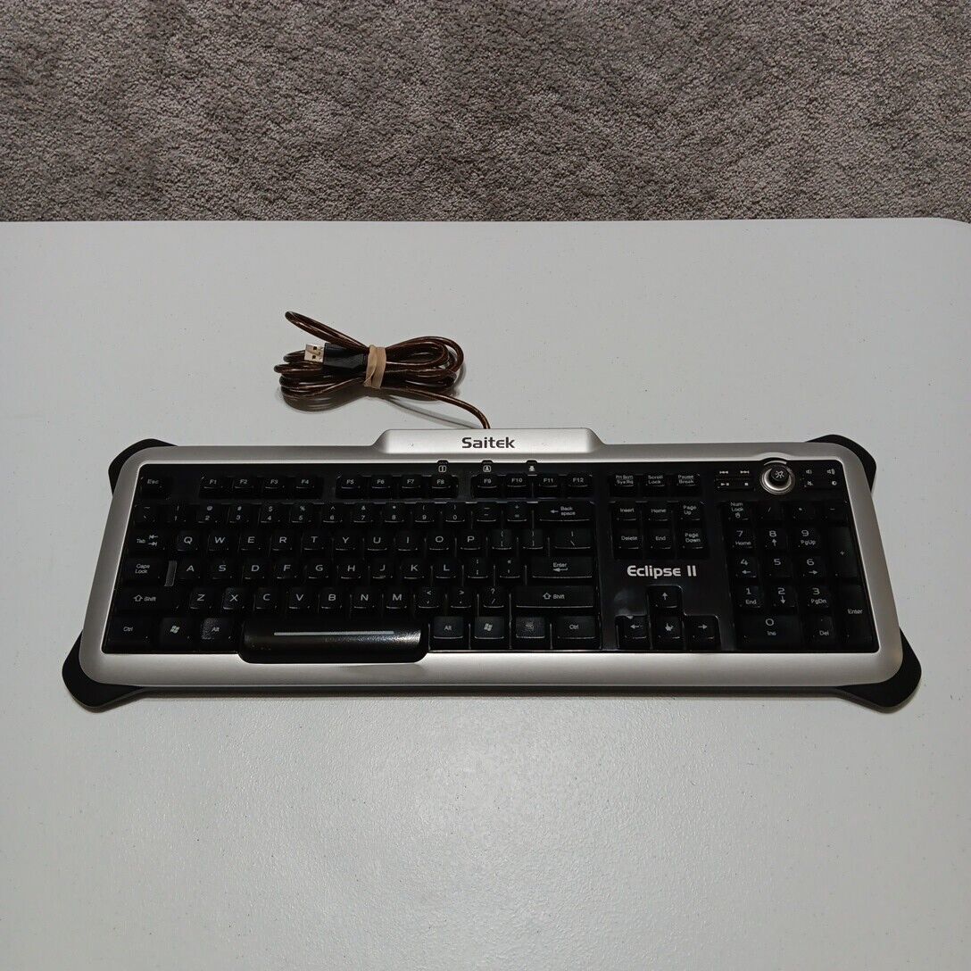 Saitek Eclipse USB Wired Gaming Keyboard KU-0603 Programable Keys Black PK02AU