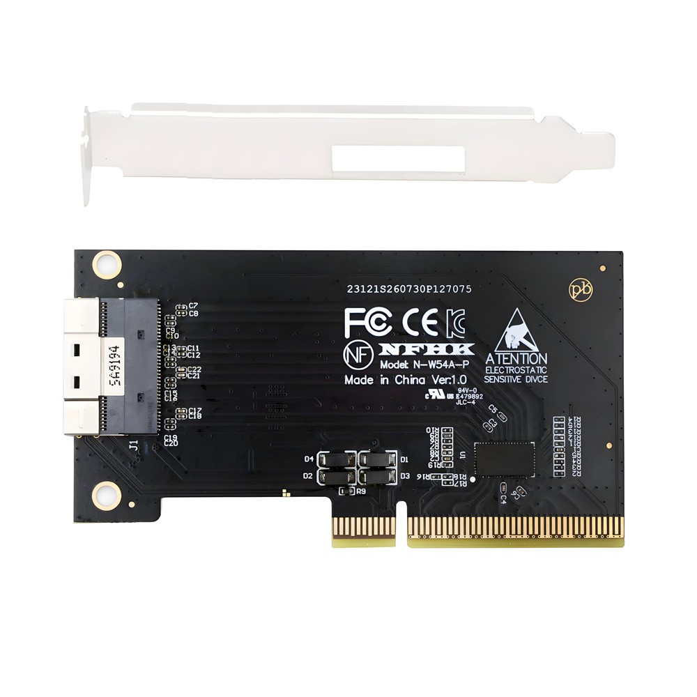 CY SFF-8654 8x 74Pin to PCIe x8 VROC RAID0 Adapter Card with Linear Redriver