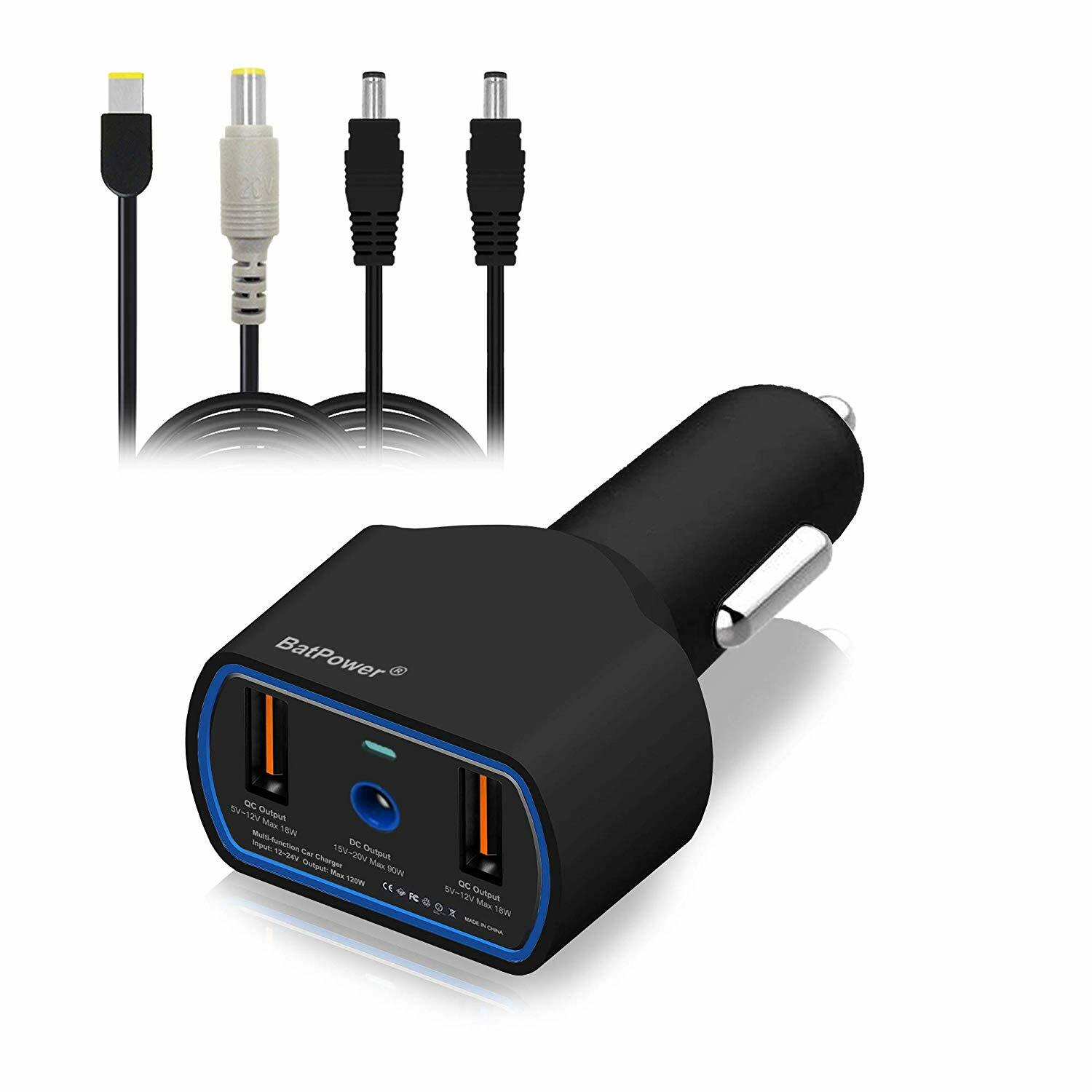 BatPower 120W Car Power Adapter for Lenovo ThinkPad Laptop Notebook Smartphone