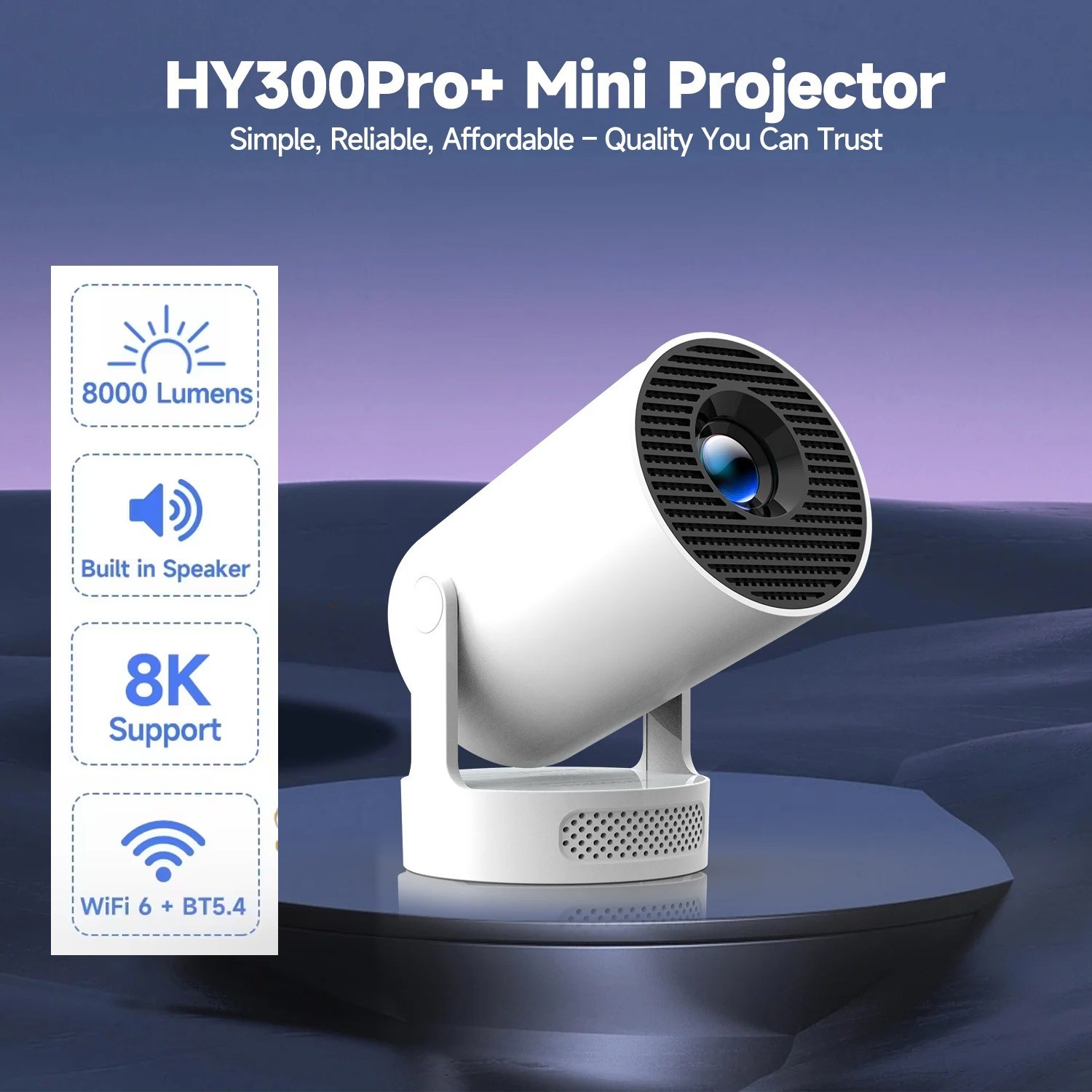 Magcubic HY300 Pro+ Smart 8K Projector 8000LM WiFi  Android 14 Home Theater