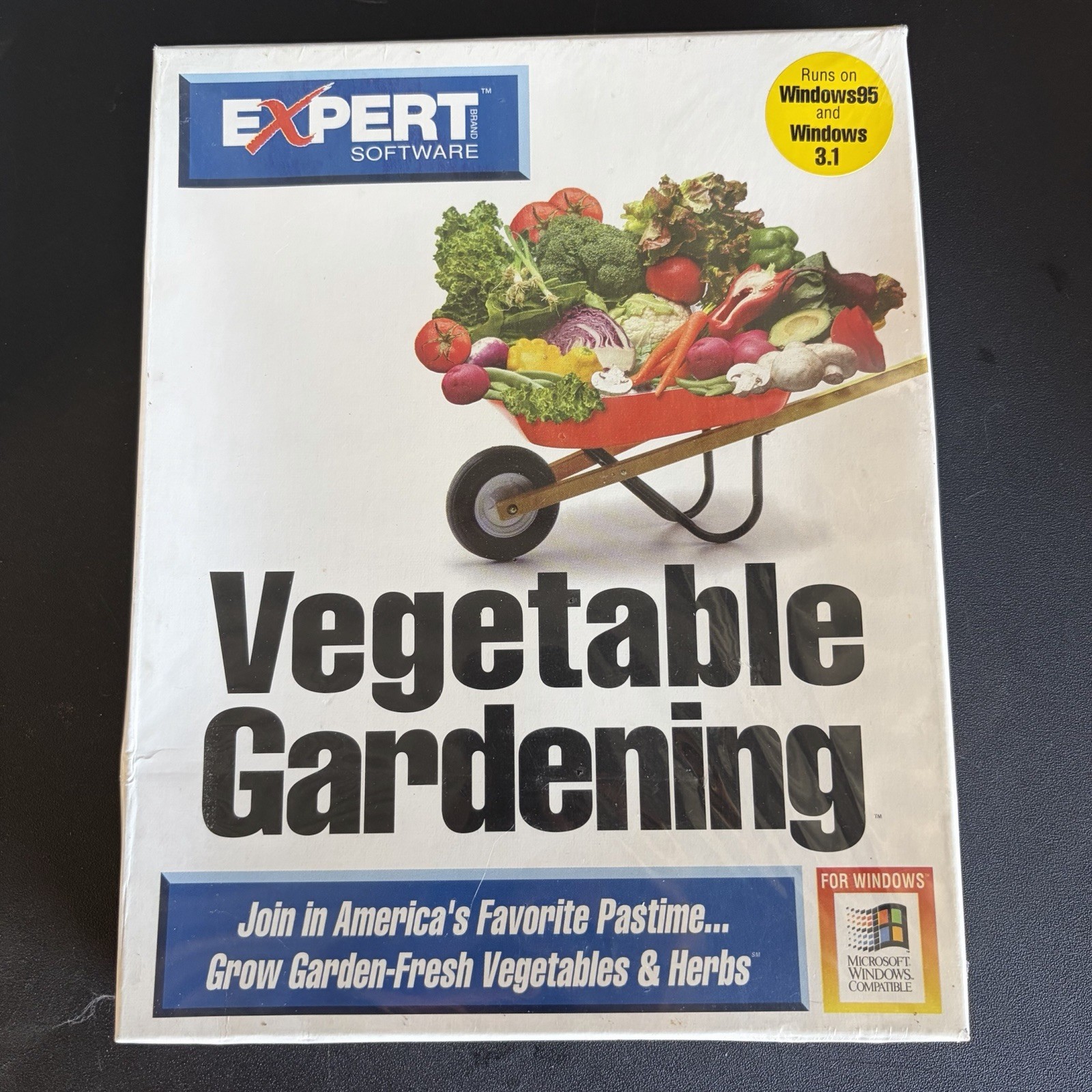 Vintage 1995 Expert Vegetable Gardening PC Windows 3.1/95 3.5” Floppy Sealed