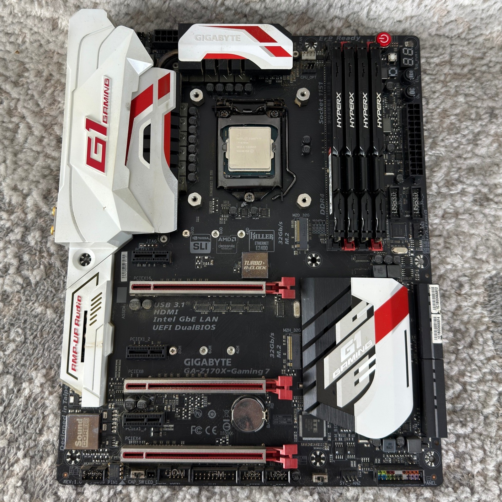 Gigabyte GA-Z170X-Gaming 7 Intel i7-6700K 32GB DDR4 RAM Combo Motherboard Bundle