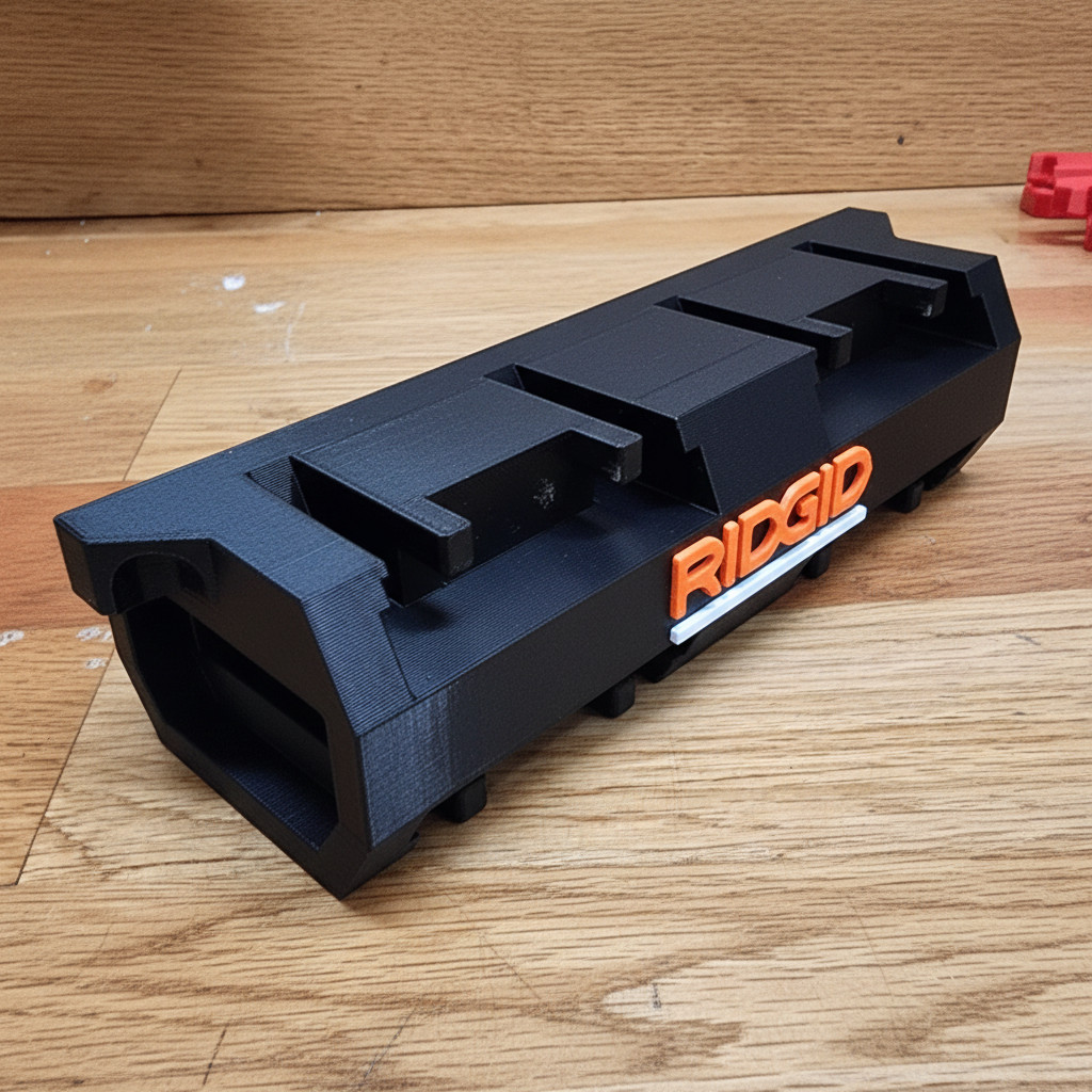 Ridgid 18V Battery Wall Mount 3D Printed 4 Slot Organizer